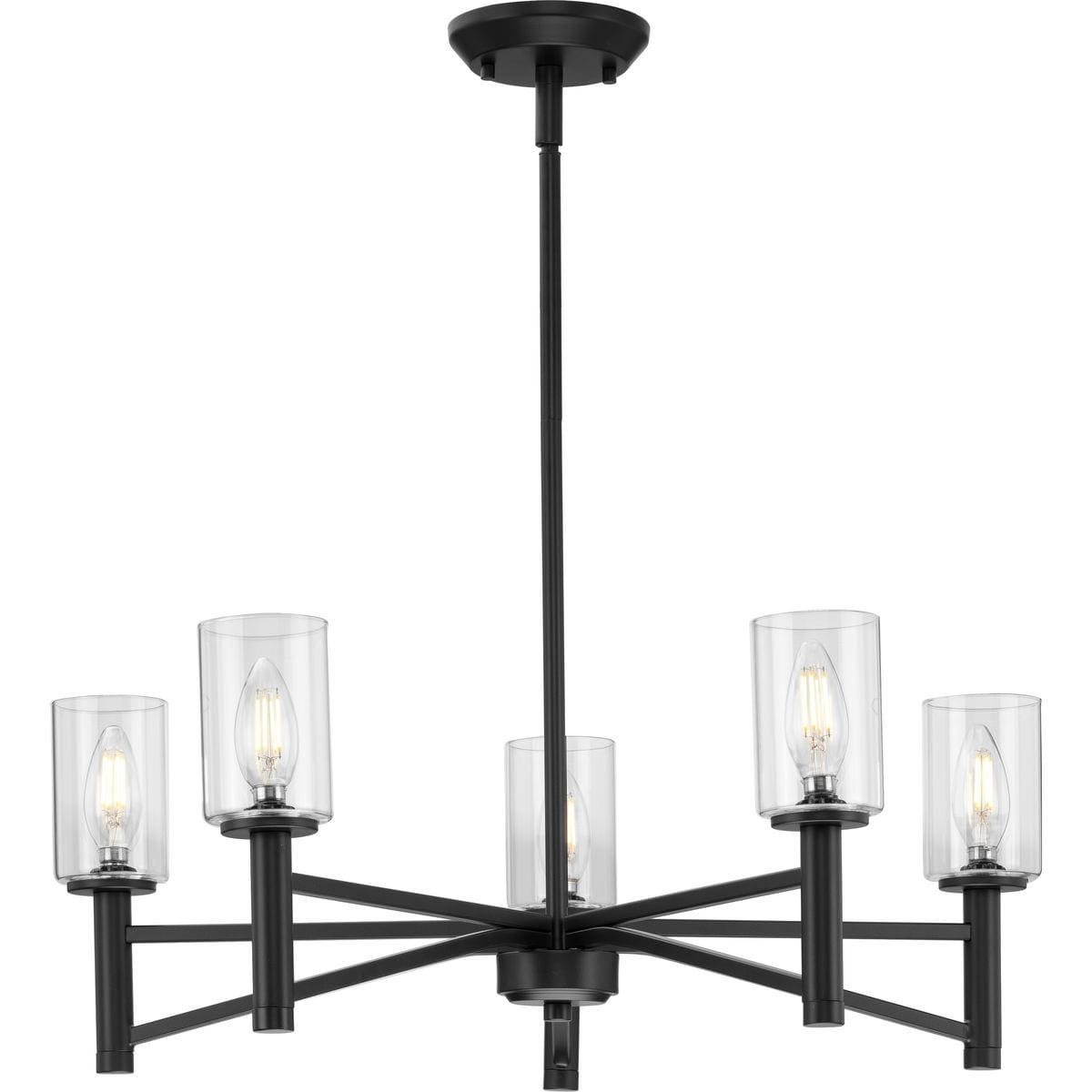Progress Lighting P400384-31M Roxobel 5 -Light Matte Black Modern/contemporary For Use in Bedrooms, Dining Rooms, Foyers, Kitchens, Living Rooms Chandelier