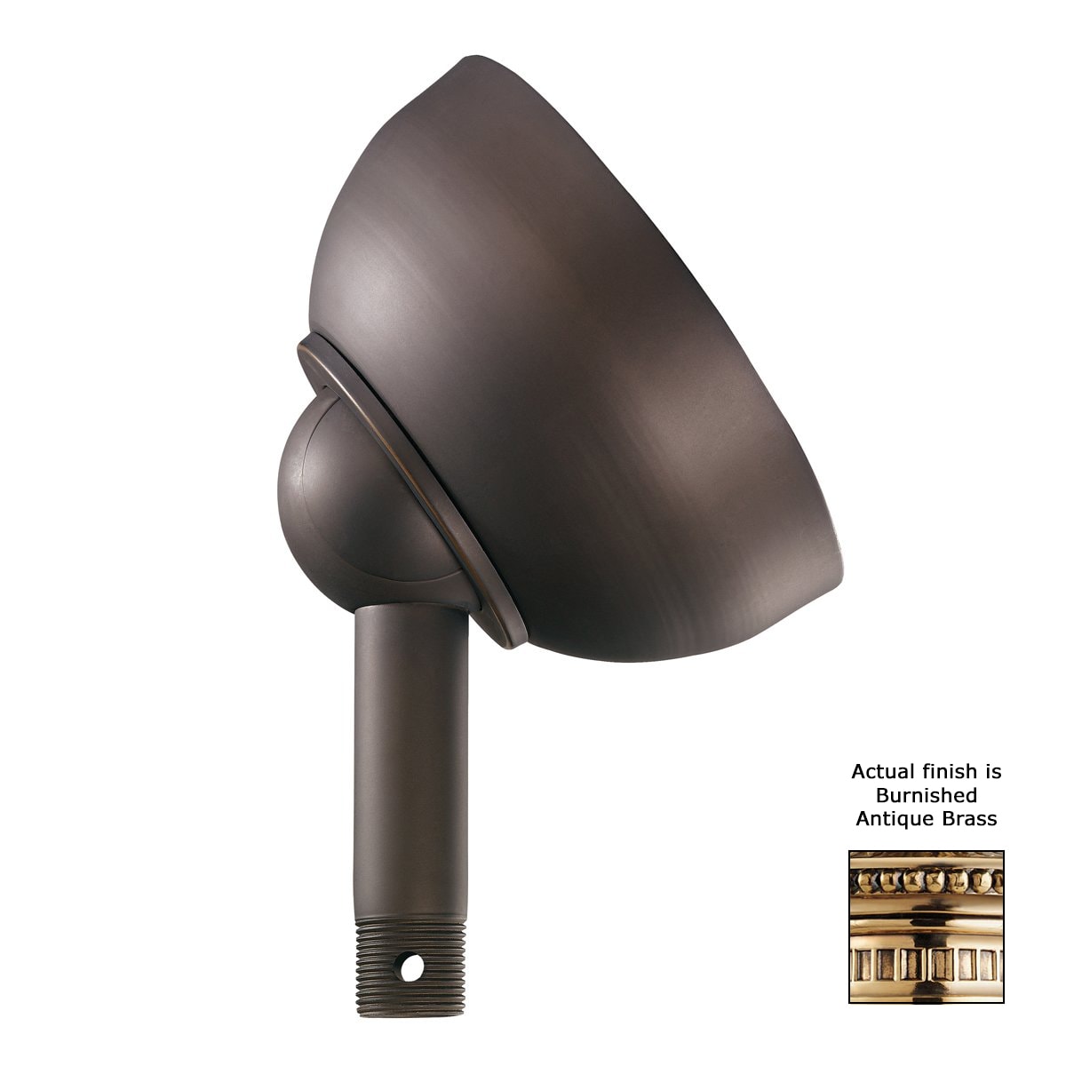 Kichler 337005BAB Fan Accessories 4-in Burnished Antique Brass Steel Indoor/Outdoor Angle Mount Capable Ceiling Fan Sloped ceiling kit Mounting hardware