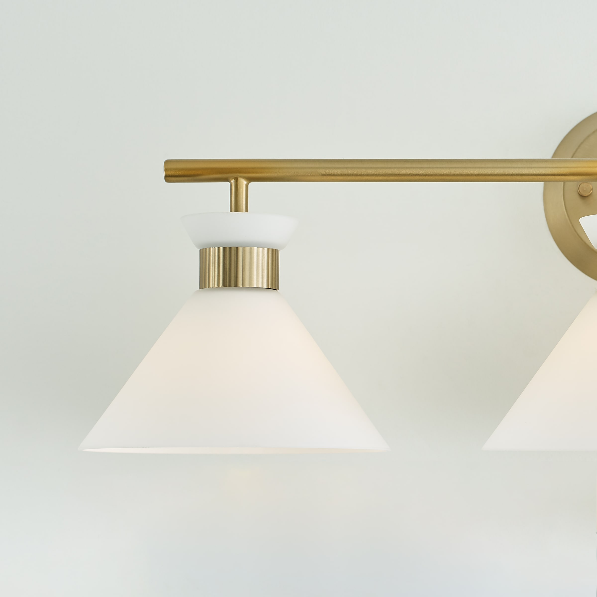 Satin Brass 3-Light Vanity with Etched Glass Shades