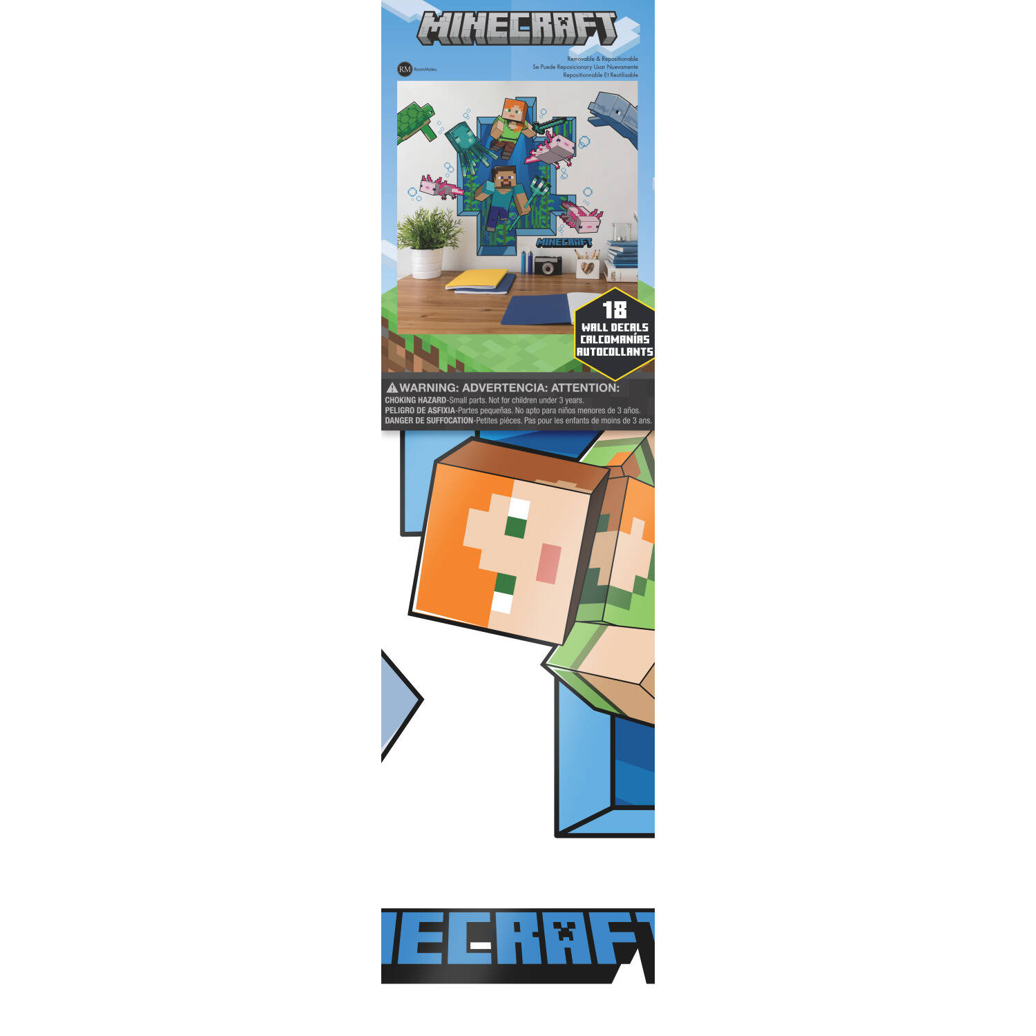 Minecraft Underwater Adventure Peel and Stick Wall Decal Set