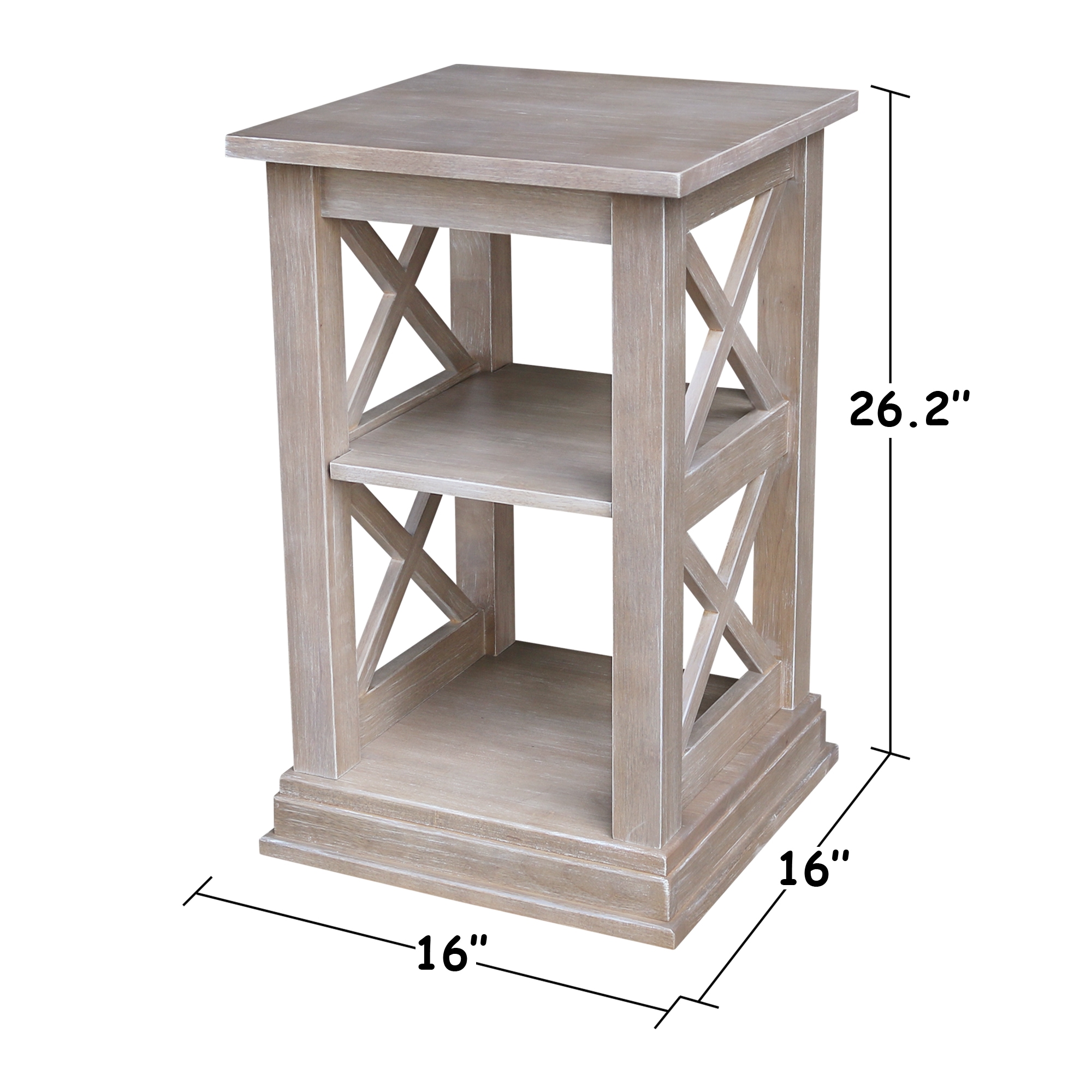 Transitional Solid Wood Square Accent Table in Brown
