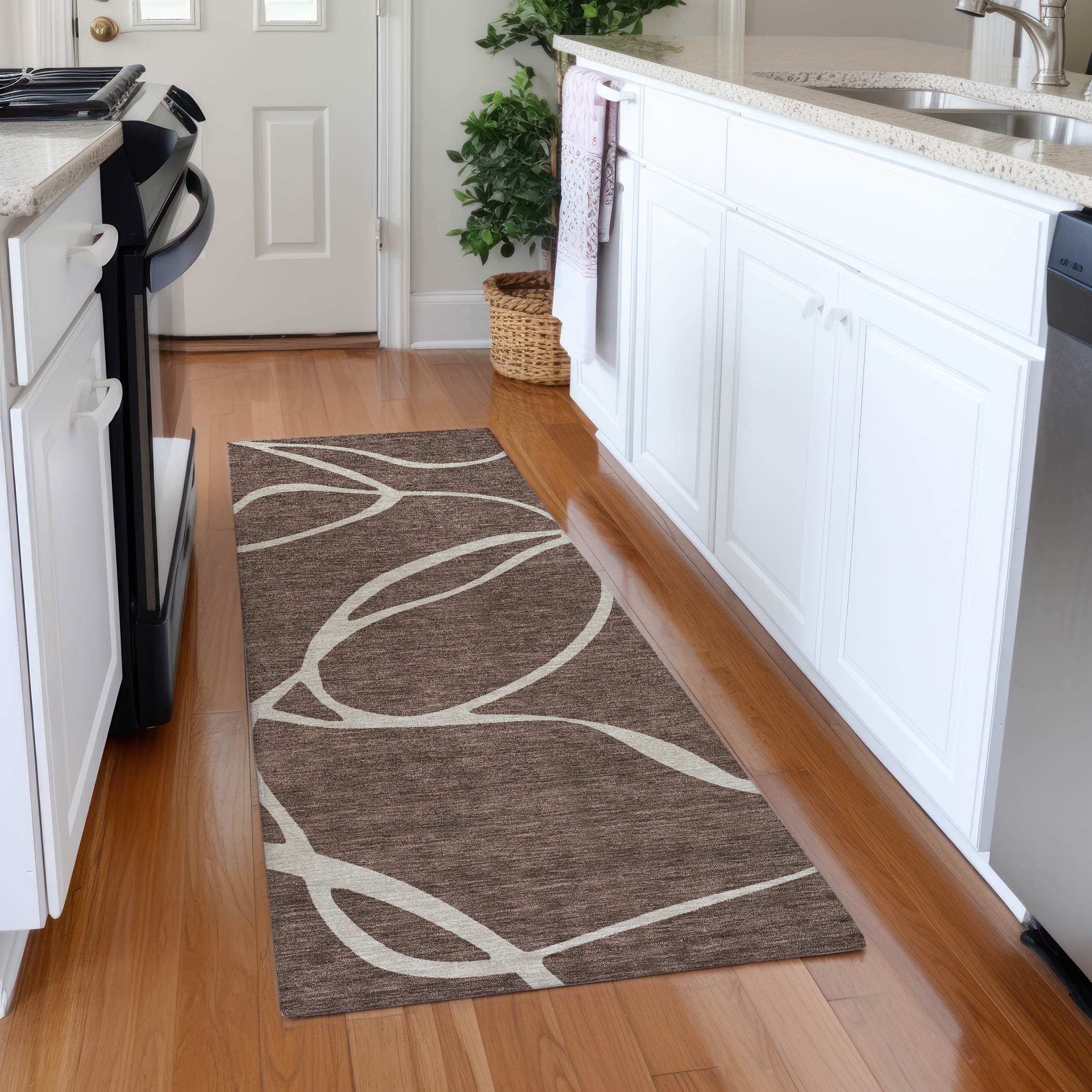 Addison Rugs ACN999BR2X8 Chantille ACN999BR 2 x 7 (ft) Brown Rectangular Indoor/Outdoor Geometric Pet Friendly Runner rug