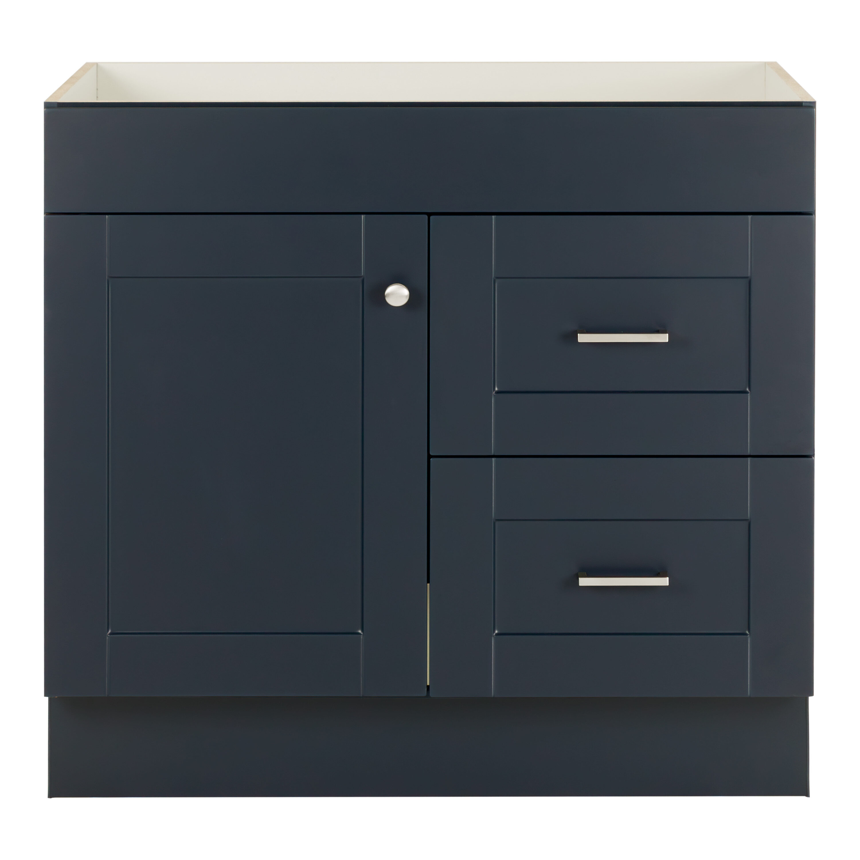 Project Source W020736P1-DB Series 36-in Navy Blue Bathroom Vanity Base Cabinet without Top