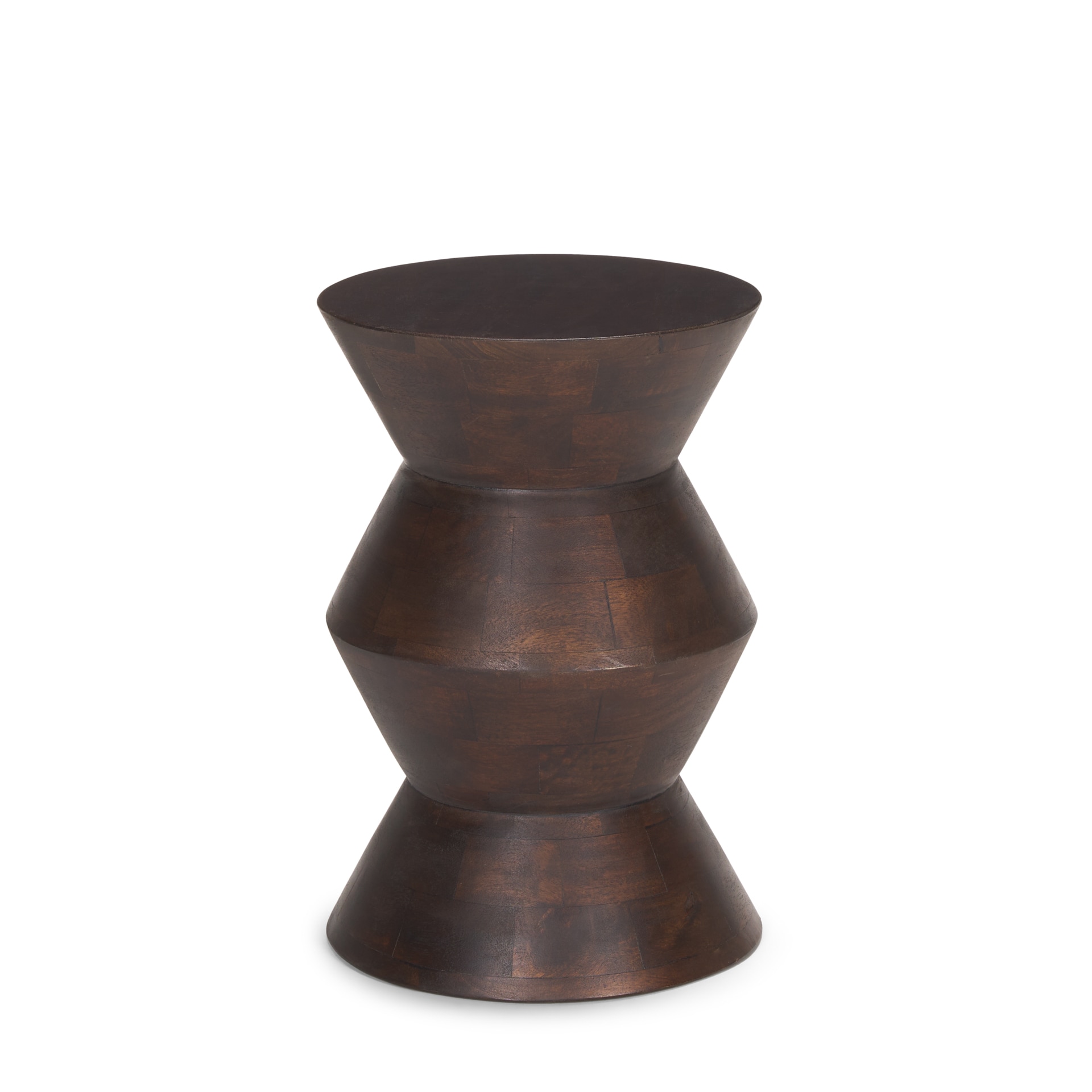 Mercana 70509 12-in W x 17.5-in H Brown Wood Round Farmhouse End Table