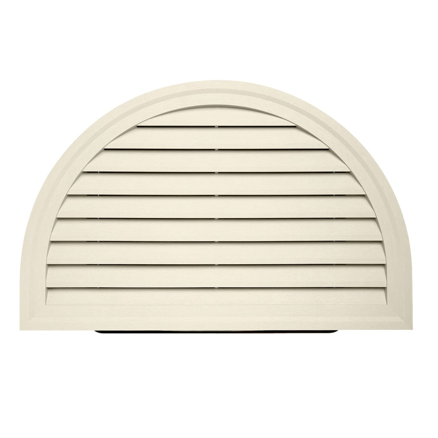  243408 18-in x 20-in Cream Half Round Vinyl Gable Louver Vent