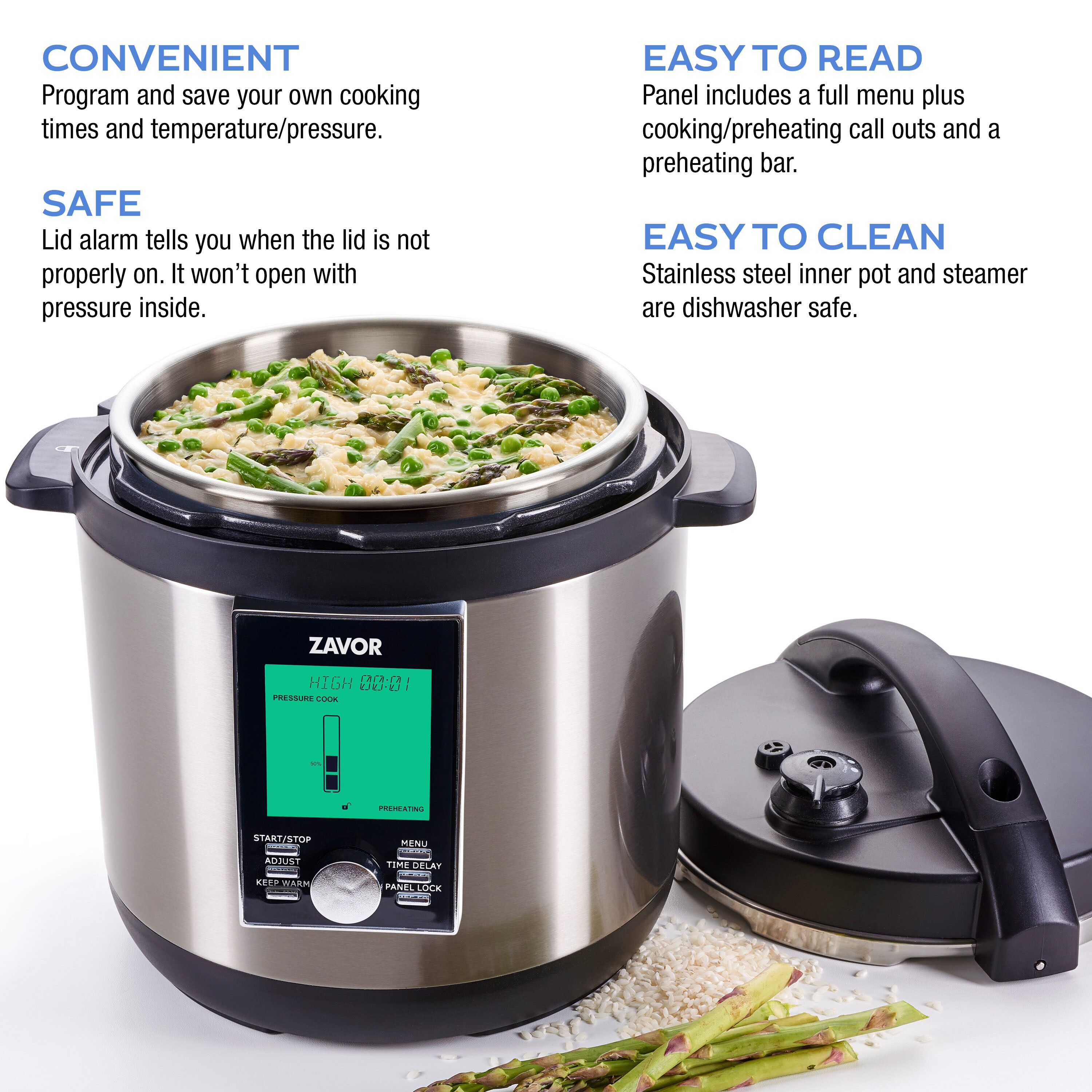 Kitchen Deluxe Vegetable Steamer Basket - Fits Instant Pot Pressure Cooker  3, 5, 6 Qt & 8 Quart - 100% Stainless Steel - Accessories Include Safety