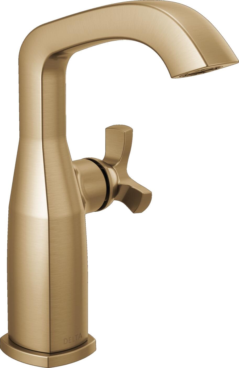 Delta 6766-CZ-PR-DST Stryke Lumicoat Champagne Bronze Single hole 1-handle WaterSense Mid-arc Residential Handle Bathroom Sink Faucet