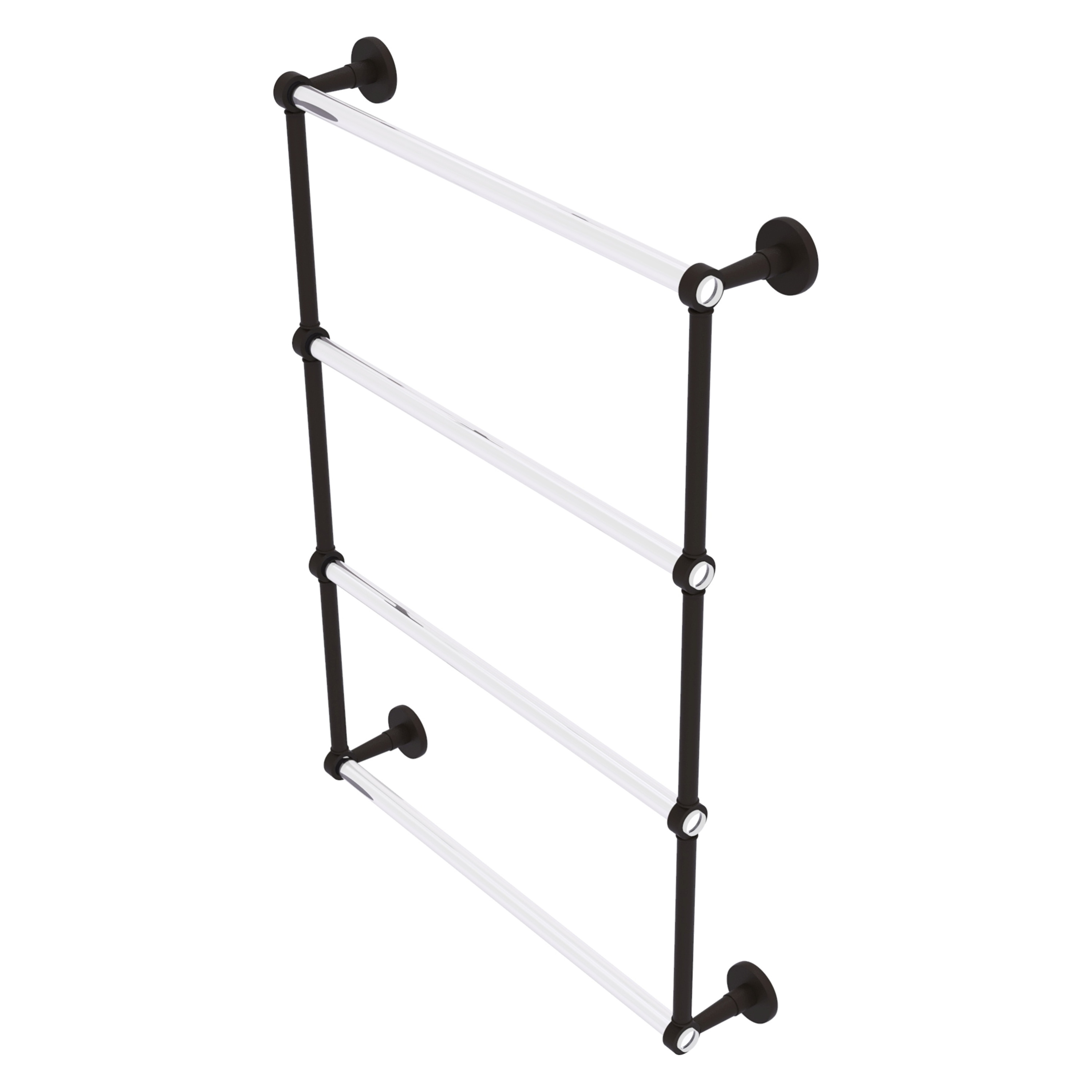 Allied Brass CV-28-24-ORB Clearview 24-in double Oil Rubbed Bronze Wall mount 4-tier Towel Bar