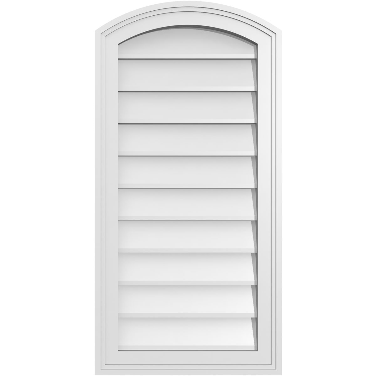 Ekena Millwork GVPAR16X3202SN 16-Inches x 32-Inches Off-white Round top PVC Gable Louver Vent