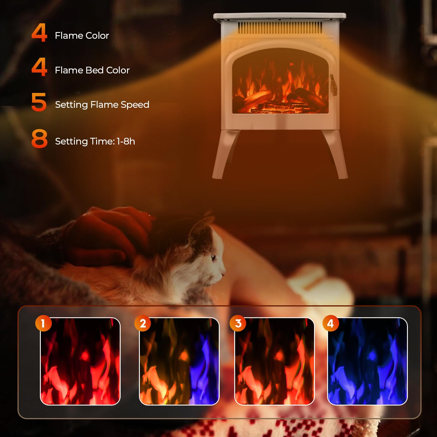 COWSAR LSSTO-S180SD-BEIGE Electric-Fireplaces - View #4