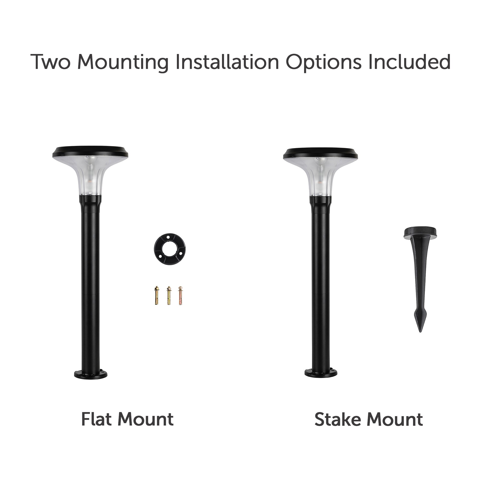 Black Cast Aluminum LED Solar Pathway Light with Dusk to Dawn