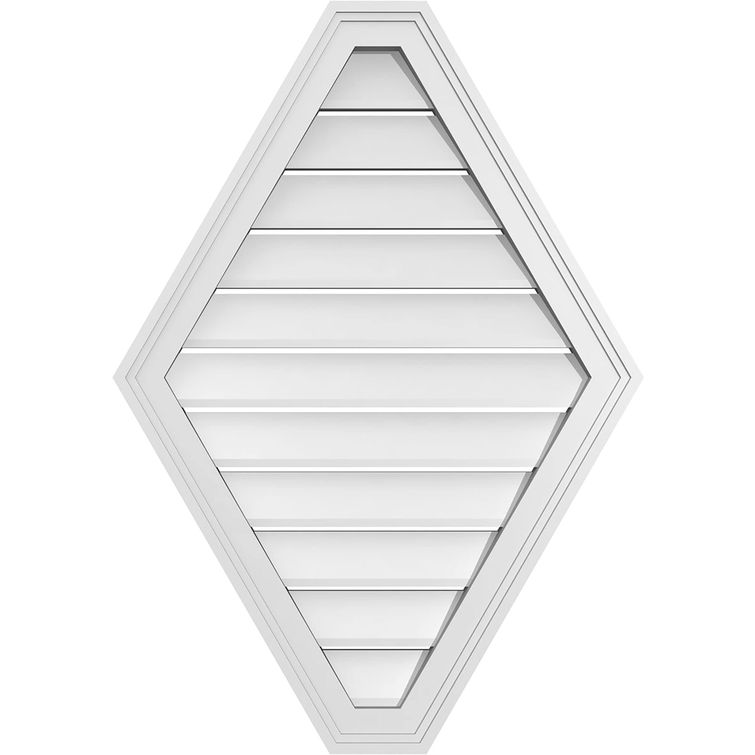 Ekena Millwork GVPHP24X3402SF 24-Inches x 34-Inches Off-white Peaked PVC Gable Louver Vent