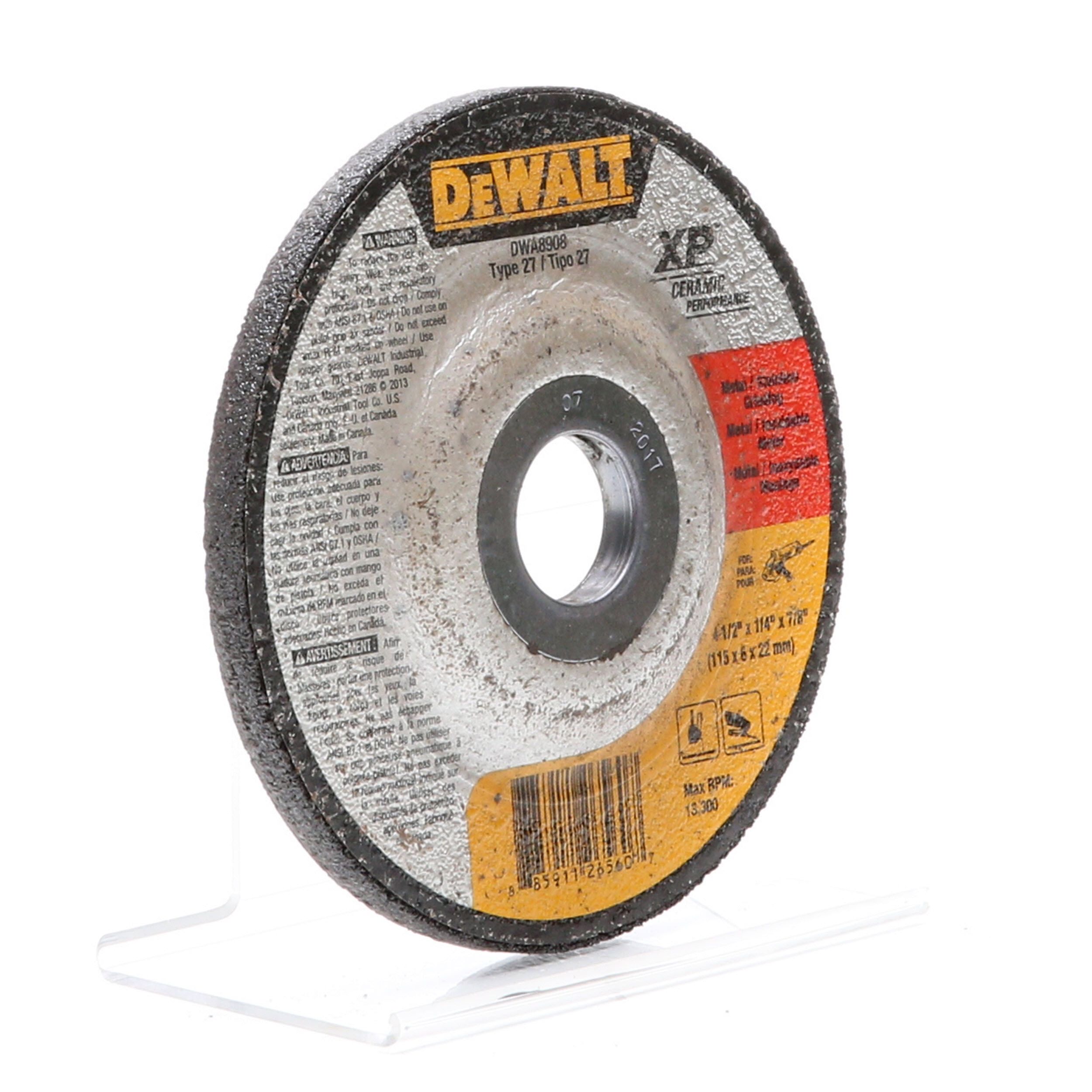 Details about   Dewalt DWA8909  41/2 x 1/4 Type 27 XP Ceramic Grinding Disc 