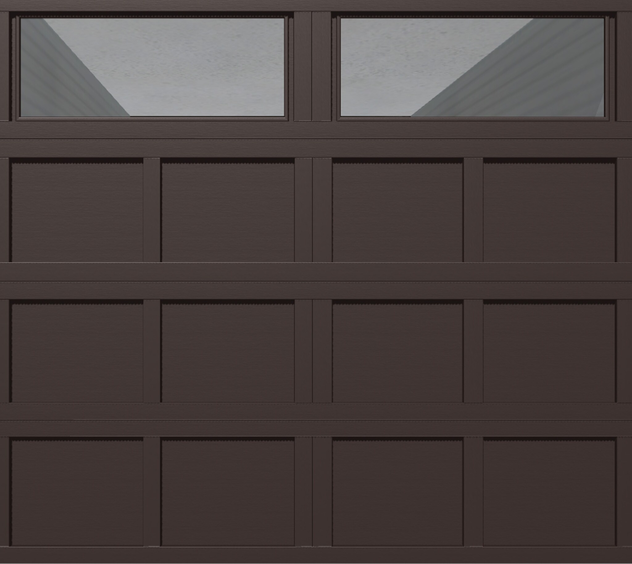 Wayne Dalton WD9405NPBRCRII97 Classic Steel Model 9405 9-ft x 7-ft Insulated Brown Single Garage Door with Windows