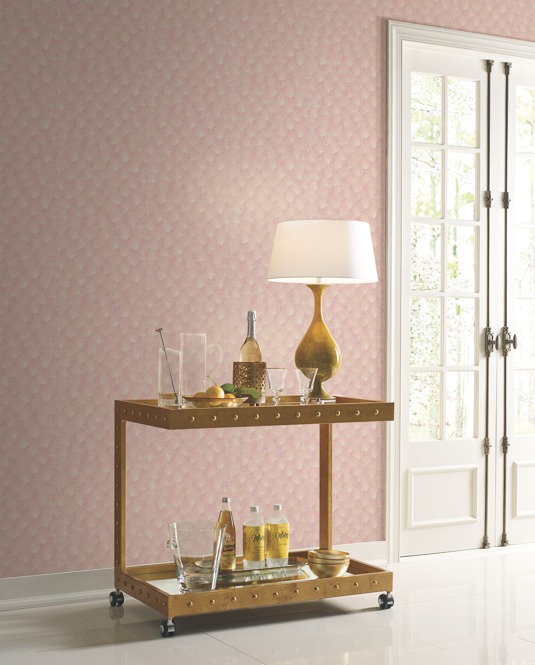 York Wallcoverings CI2334 60.8-Sq. Feet Orange Non-woven Ivy/Vines Unpasted Wallpaper