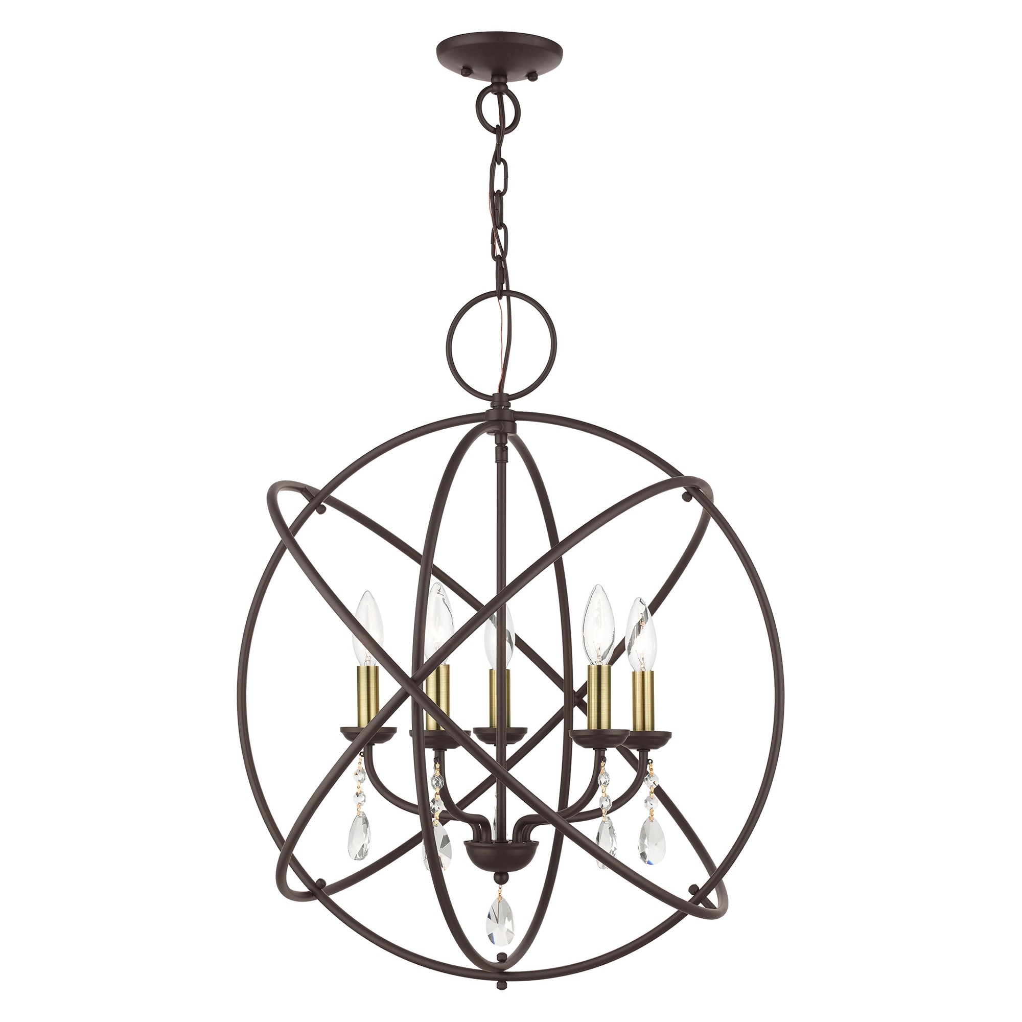 Livex Lighting 40905-07 Aria 5 -Light Matte Bronze Transitional For Use in Bathrooms, Bedrooms, Dining Rooms, Foyers, Kitchens, Living Rooms Chandelier