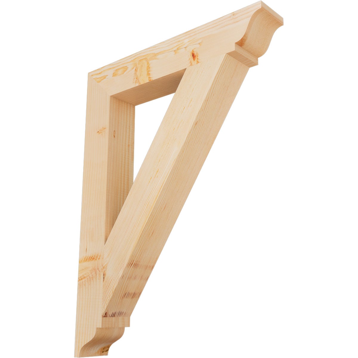 Ekena Millwork BKT04X24X32TRA01SDF Traditional traditional smooth 3-1/2-in x 24-in x 32-in Douglas fir Brown Wood Standard bracket