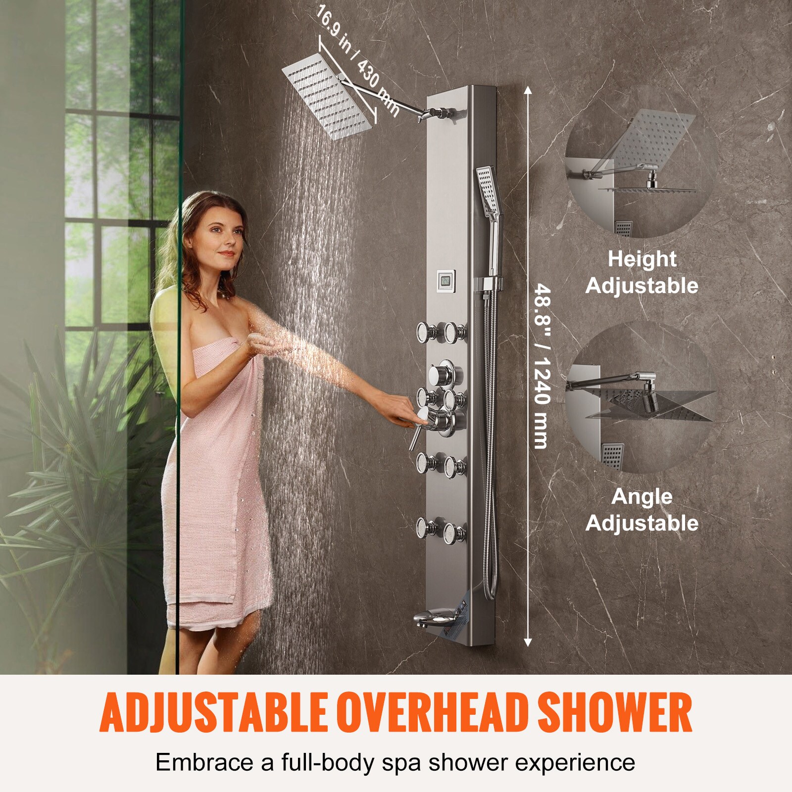 VEVOR SCFTES5CS1MS03389V9 Showerhead-Bar-Panels - View #2