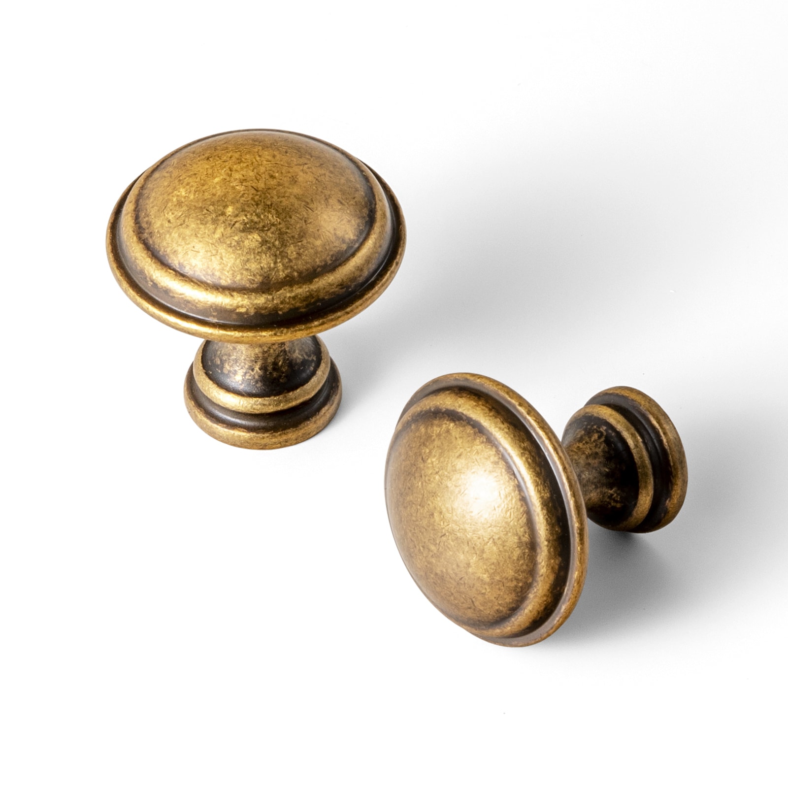Miaokesen 9619GT-DK 1-1/4-in Antique Brass Bar Classic Cabinet Knob 6 -Pack