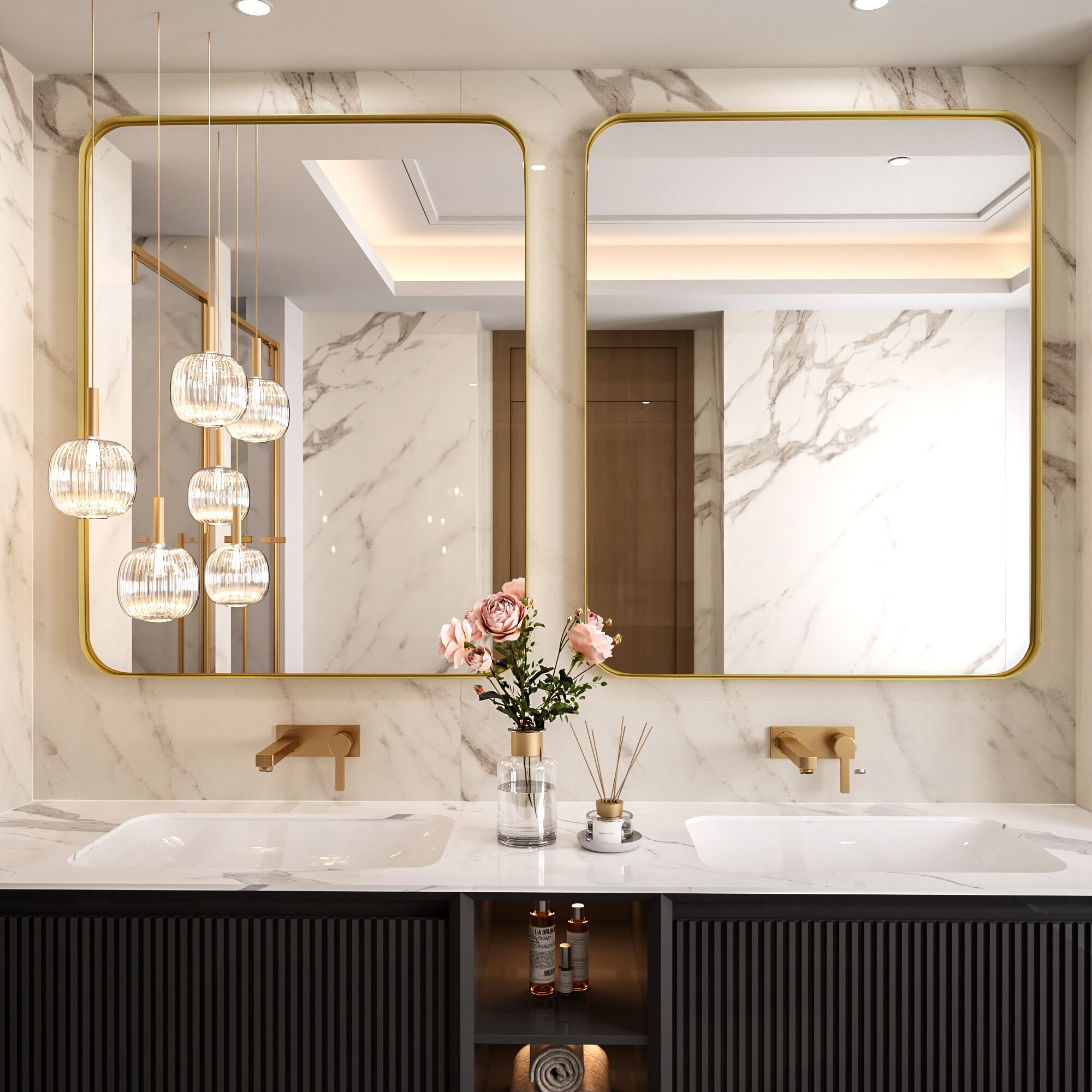 LOVMOR Y-TM4032-G Framed-Bath-Mirrors - View #4
