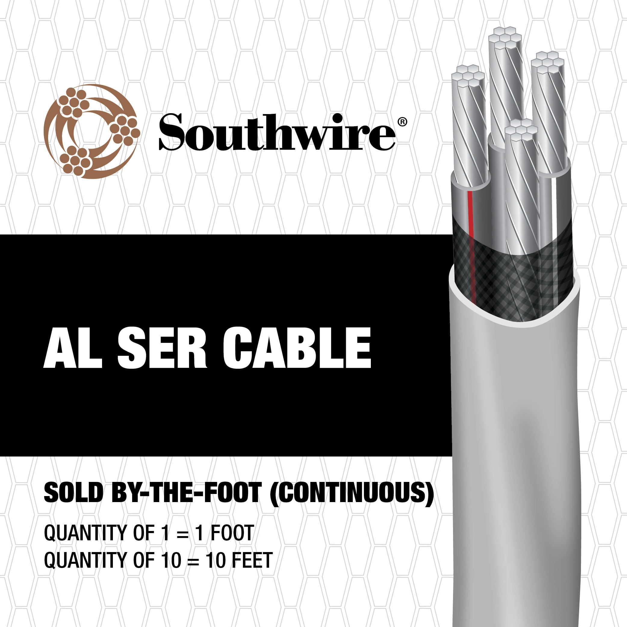 SOUTHWIRE Metal Clad Armored Cable: 10 AWG Wire Size, 3 with Bare AL Ground  Conductors, 250 ft Lg