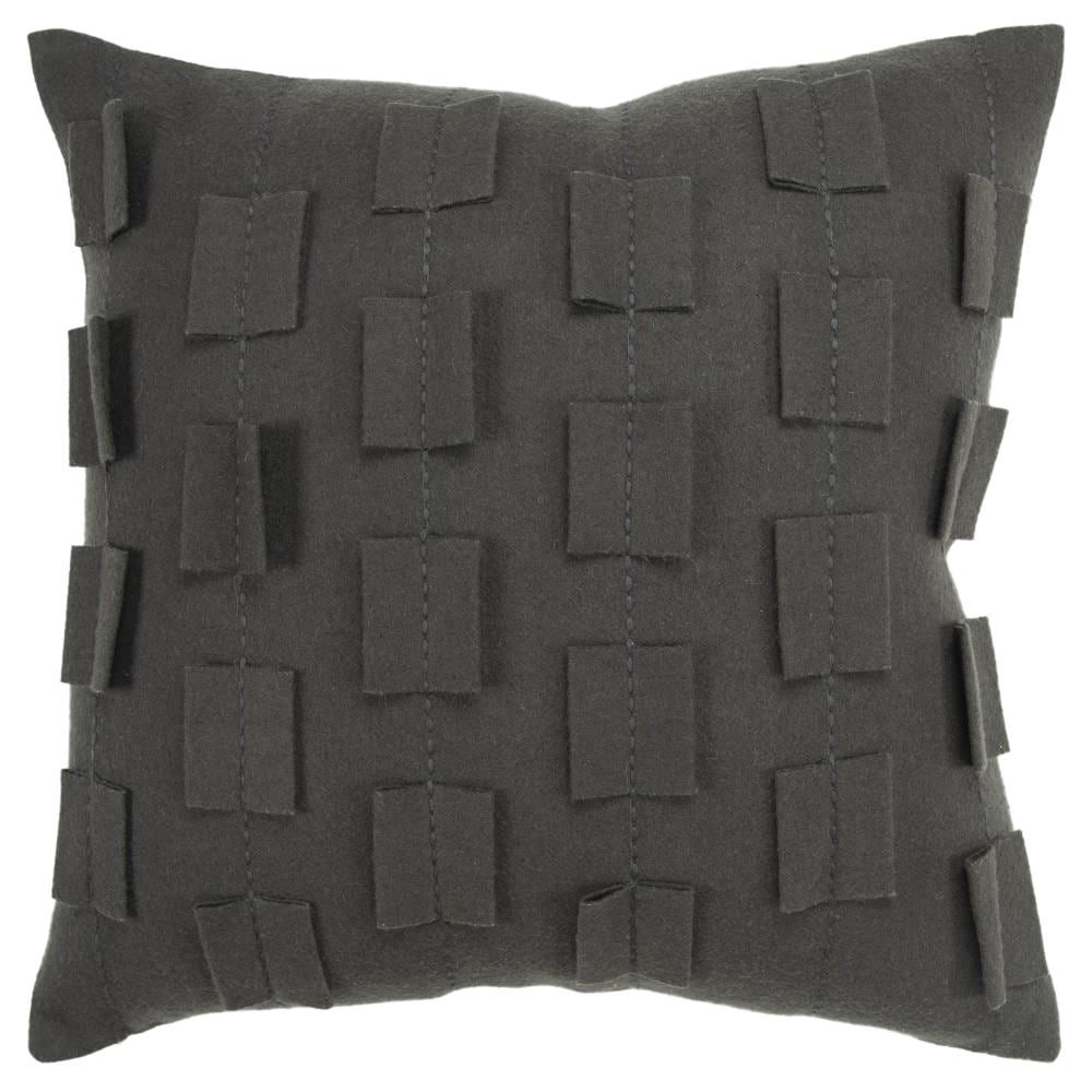 Rizzy Home T16965 Pillow Cover Only 20-in x 20-in Charcoal Square Indoor Decorative Cover