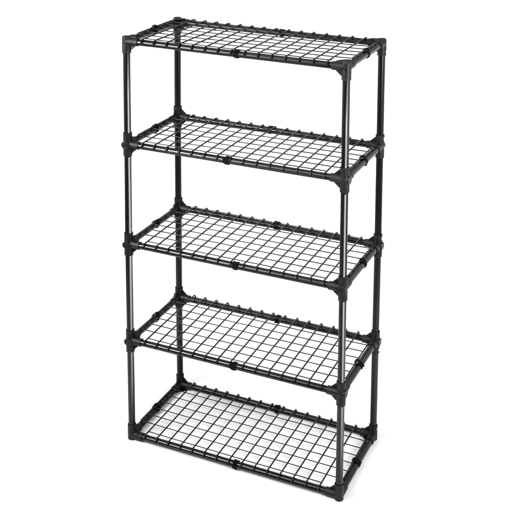 Blisstyle 5 Shelf Wire Rack 1pack Bookcase Book Shelf Weight Storage Racks and Shelving Shelves Decor for Kitchen Living Room Bedroom Garage