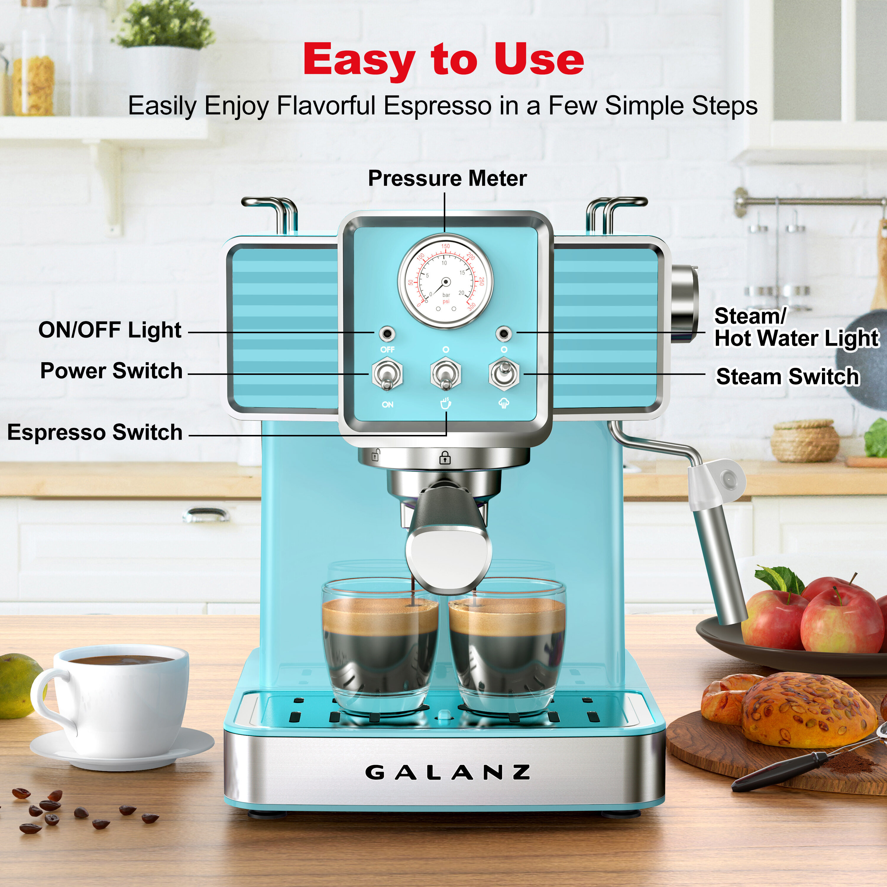 GLEC02S3CT14 2-in-1 Espresso Coffee Machine – Galanz – Thoughtful