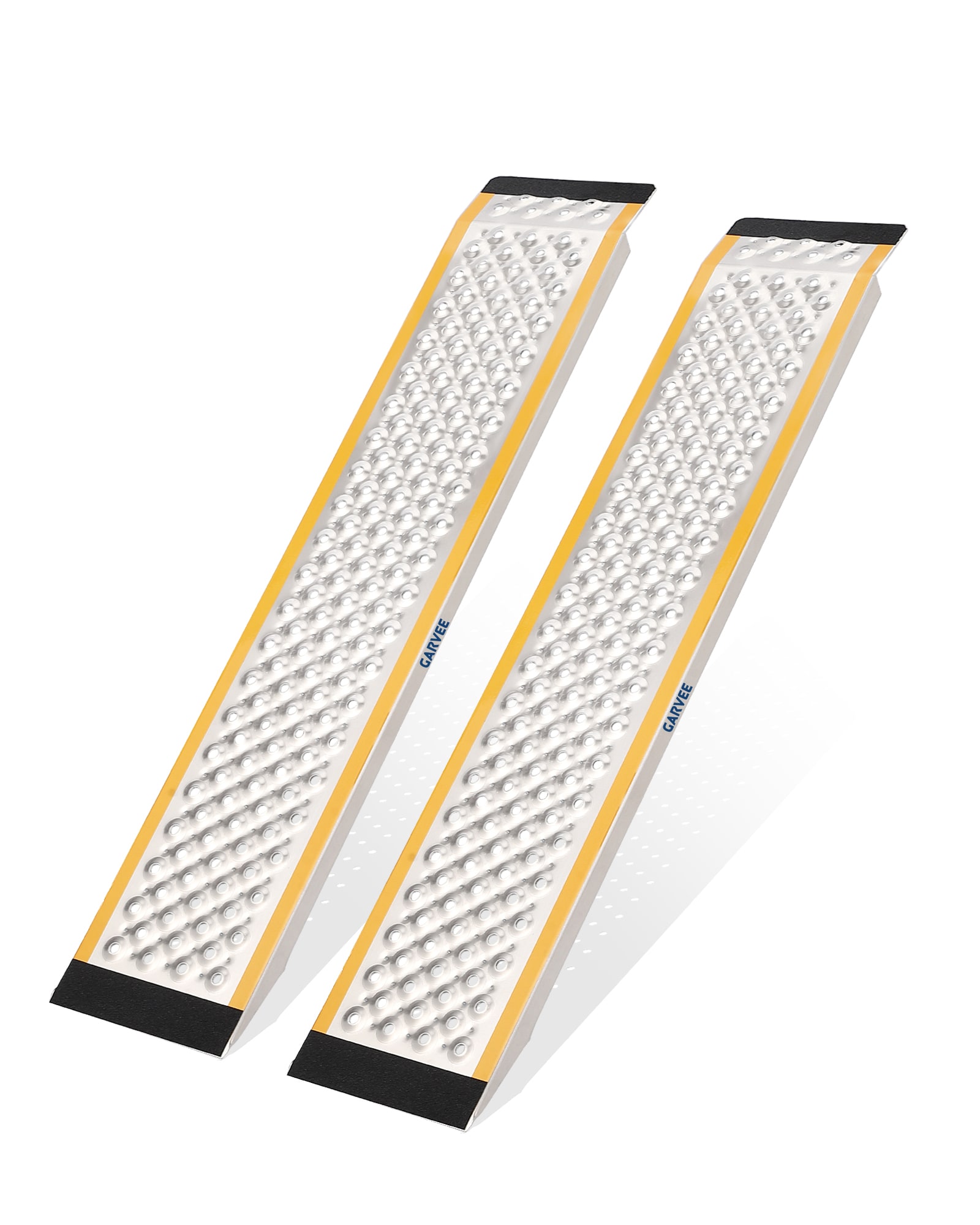 GarveeLife 2Pcs Aluminum Shed Ramps 4ft 880 LBS Capacity Wide Track Anti-Slip Design Portable Enclosure and Truck Ramp for ATV Lawn Mower Motorcycle Snow Blower Curb Stairs Garage