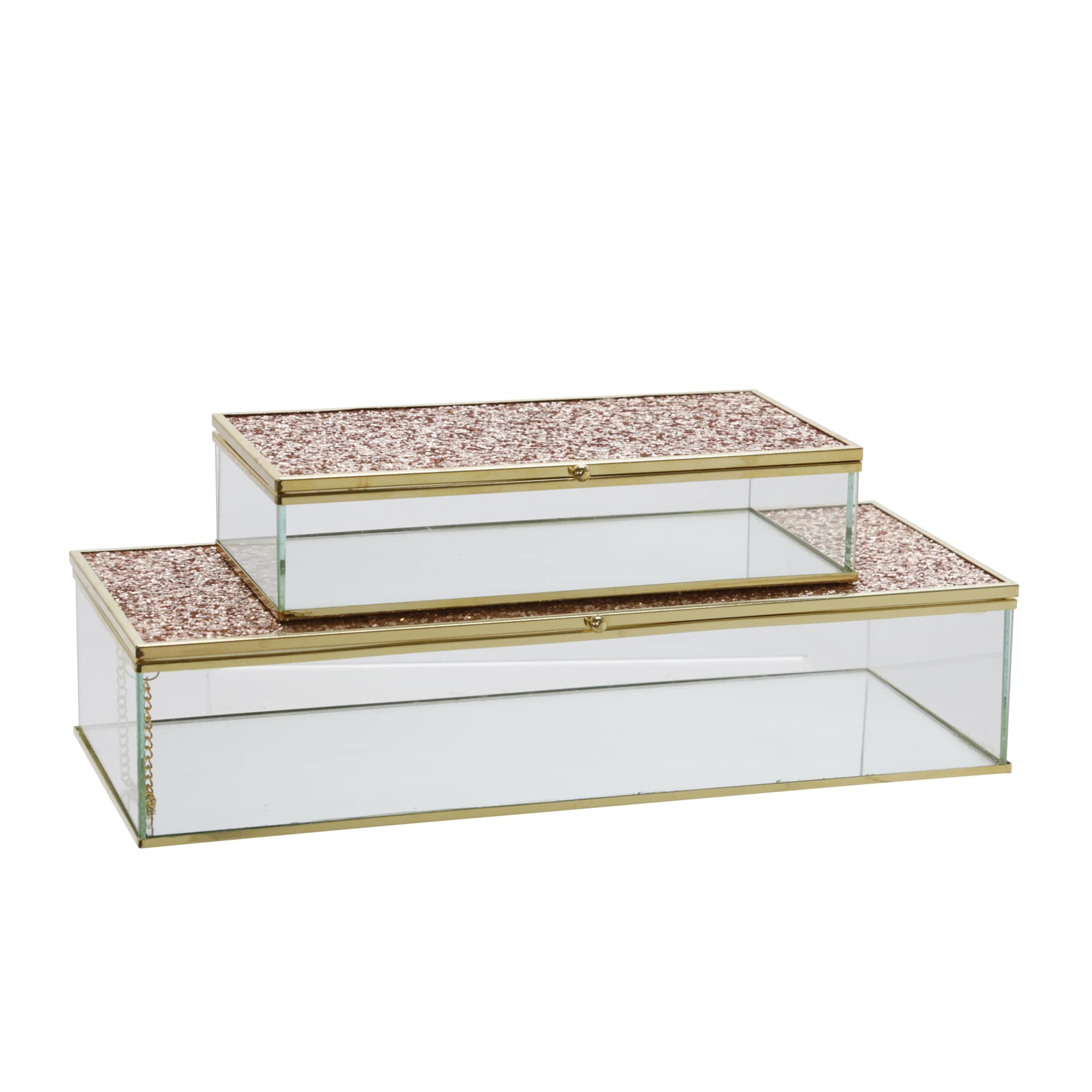 Sagebrook Home 15371-02 Pink Metal Modern Decorative Box