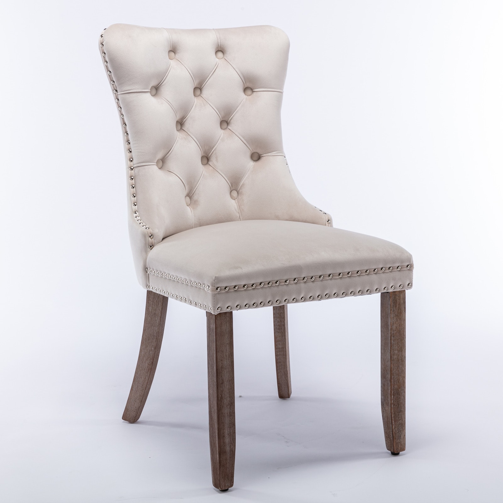 Siavonce XH81116 Ornate Velvet Upholstered Dining Side Chair (Wood Frame)