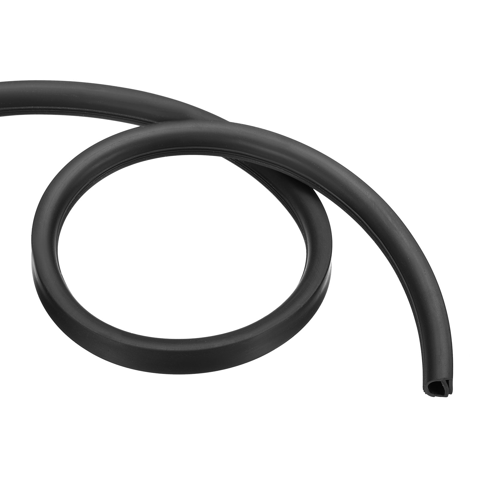 PATIKIL 0.55 x 0.47 x 39.4inch 3 Feet Length Door Seal Strip E Shape Freezer Door Sealing Replacement Rubber Weather Stripping for Insulation Gap Black