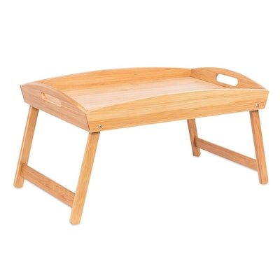 exotisch Merg Signaal BirdRock Home BirdRock Home Bamboo Bed Tray - Wooden Curved Sides Breakfast  Serving Tray with Folding Legs - Natural in the Overbed Tables department  at Lowes.com
