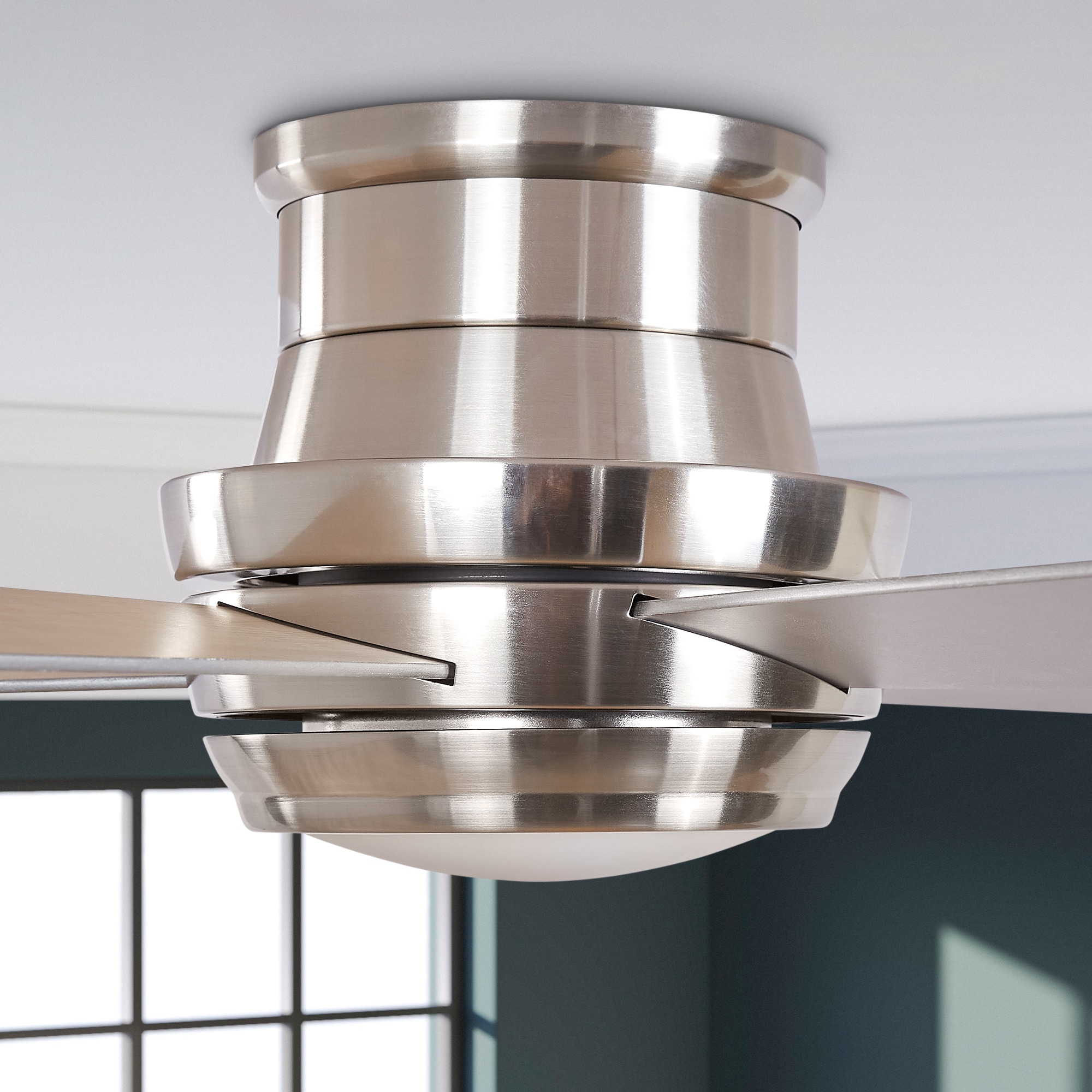 Craftmade Tempo 52-in Brushed Nickel Integrated LED Indoor Flush Mount ...