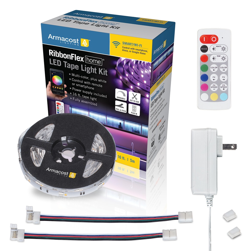 16ft Multicolor Smart LED Strip Light Kit with Remote