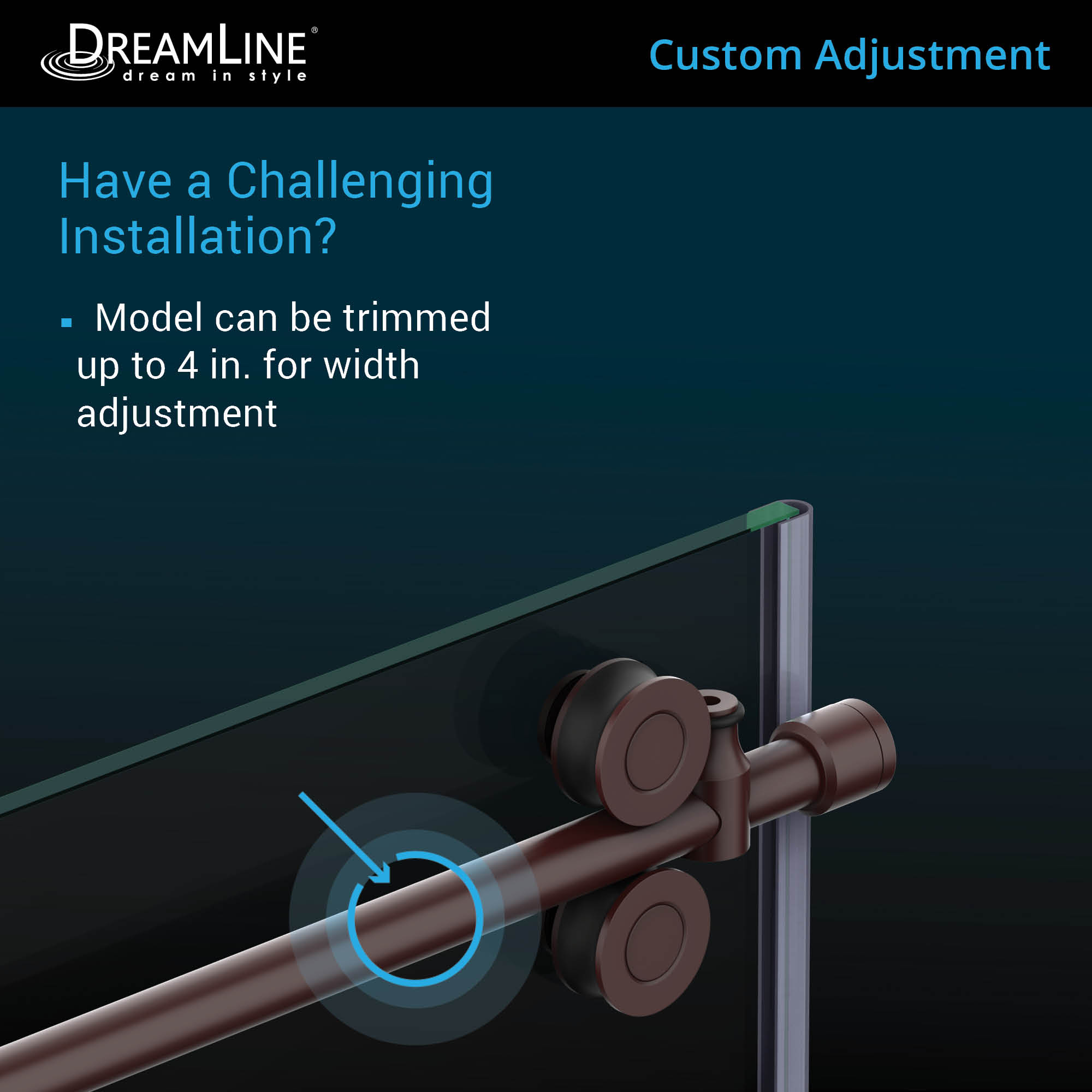 DreamLine SD6160W760 Enigma-Cxo Fully Frameless Sliding Shower