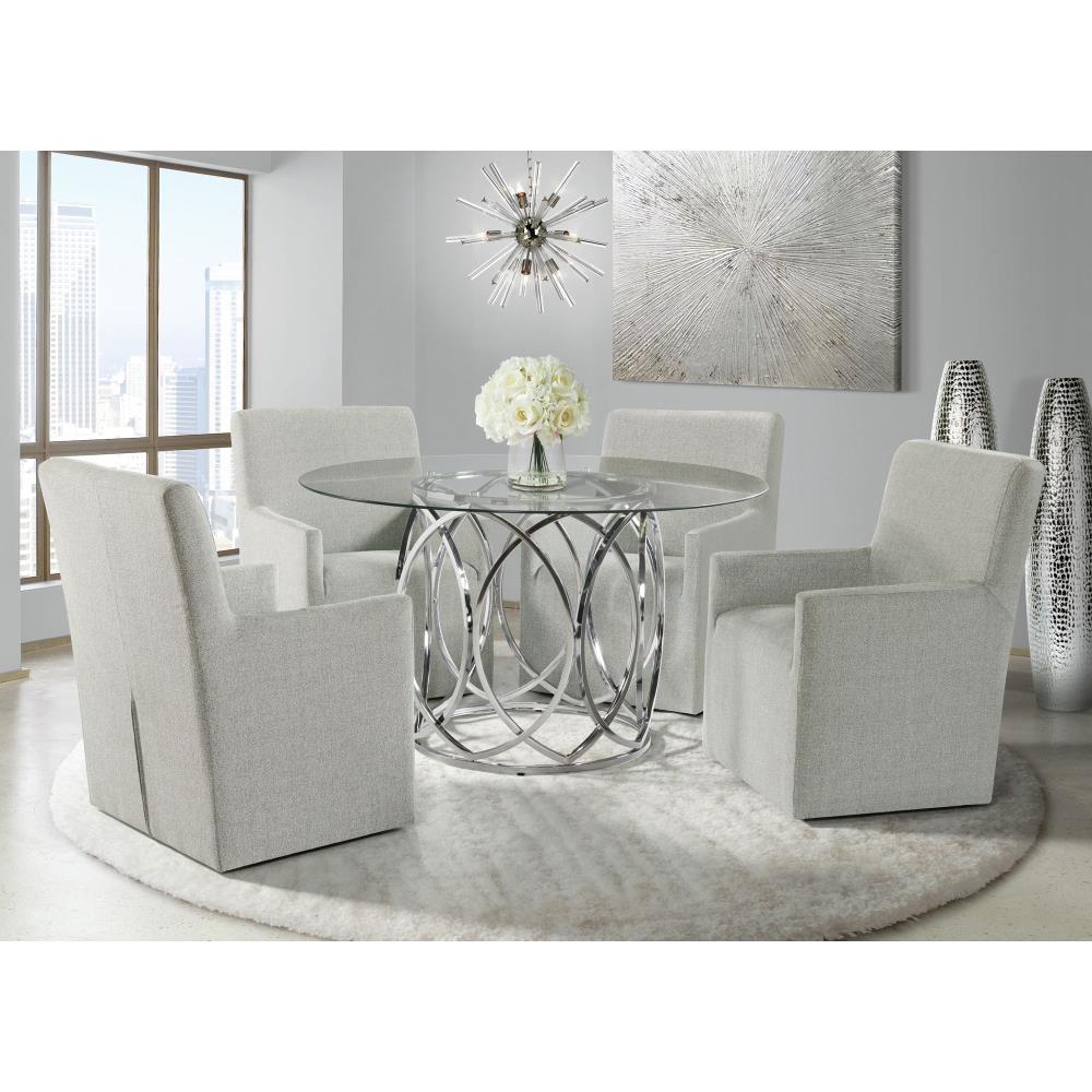 Picket House Furnishings Marcy Grey/Chrome Contemporary/Modern Dining Room  Set with Round Table (Seats 4) in the Dining Room Sets department at  Lowes.com