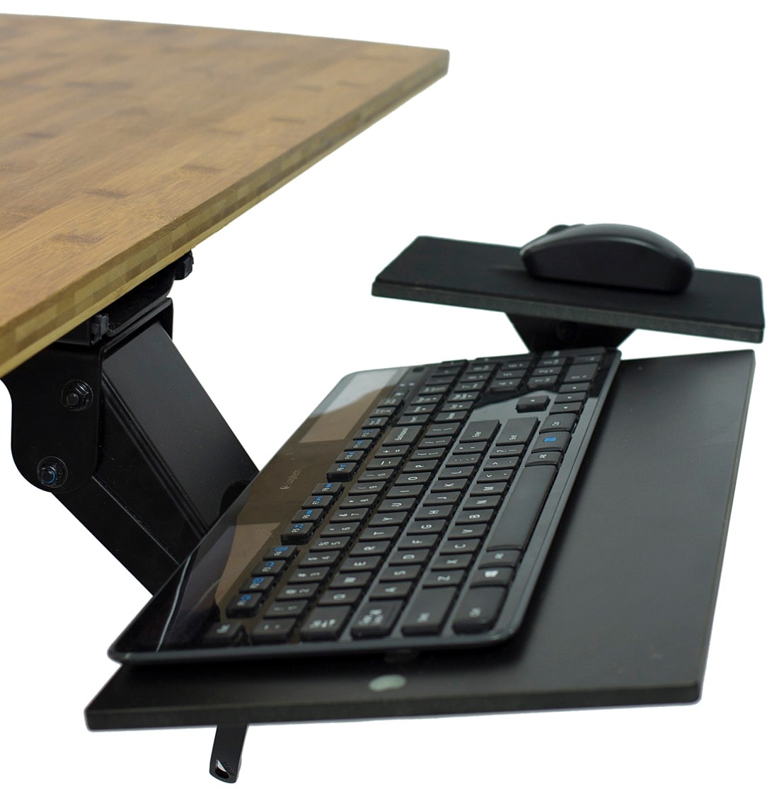 Uncaged Ergonomics KT1 Ergonomic Keyboard Tray - Adjustable Height and Tilt  - Steel - Black in the Office Accessories department at