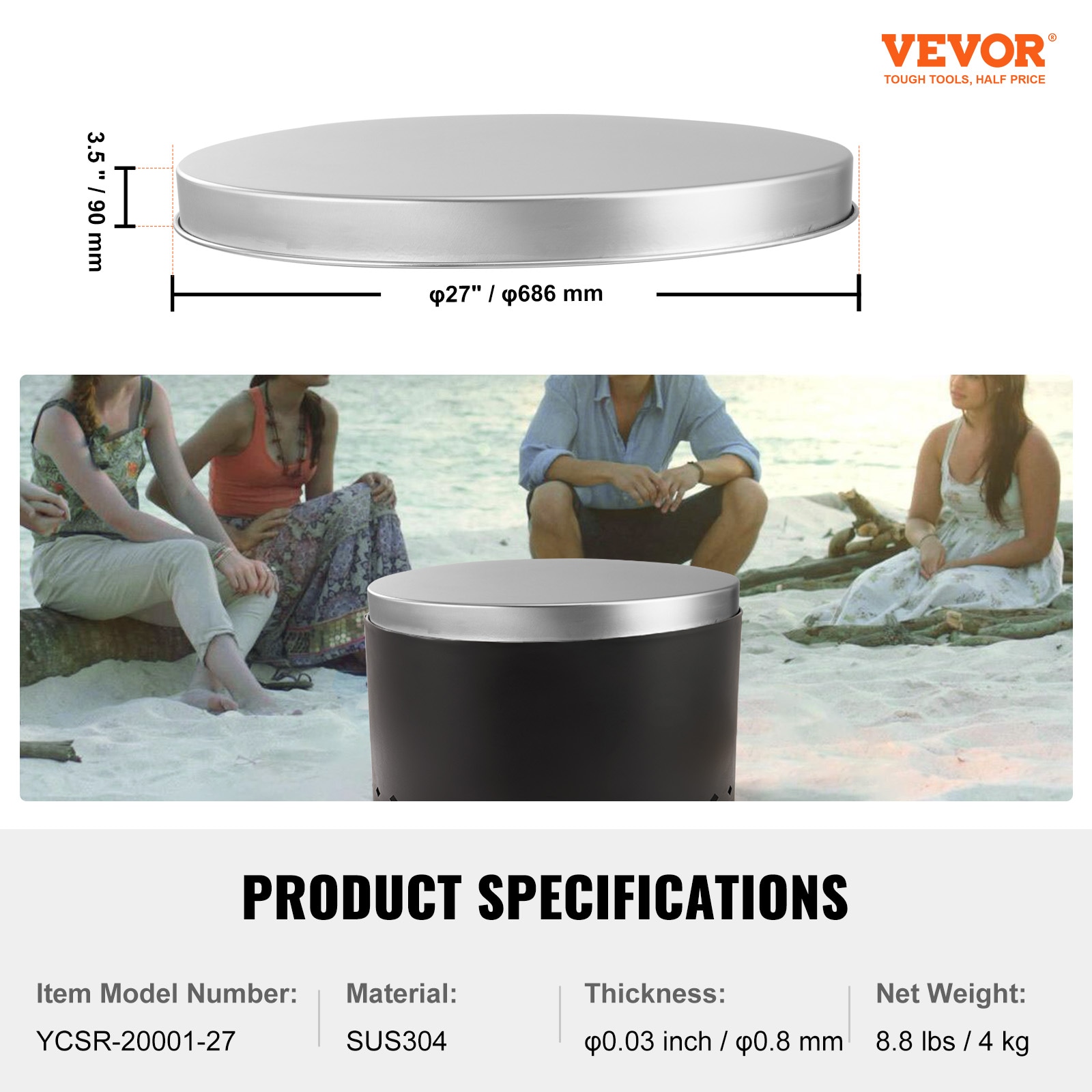 VEVOR HKWZ304BXGYPGMJP5V0 Fire-Pit-Covers - View #8