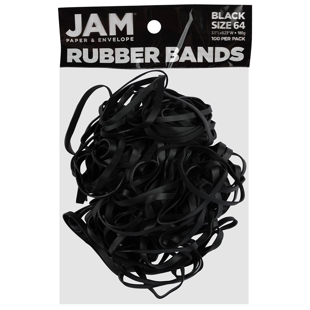 Jam Paper & Envelope Rubber Bands, White, Size 64, 100 per Pack