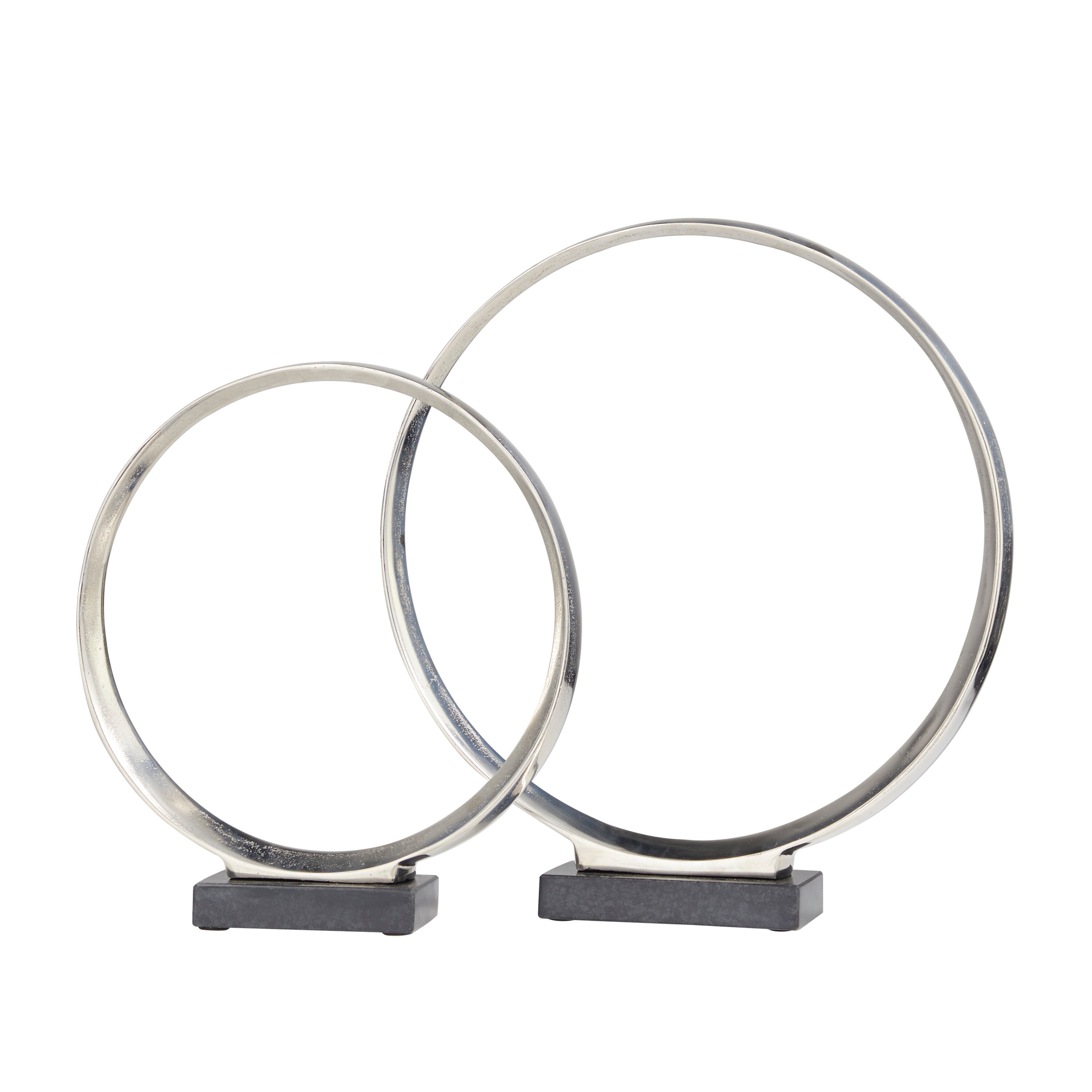 Grayson Lane 820286 2 -Pack Silver Aluminum Modern Sculpture