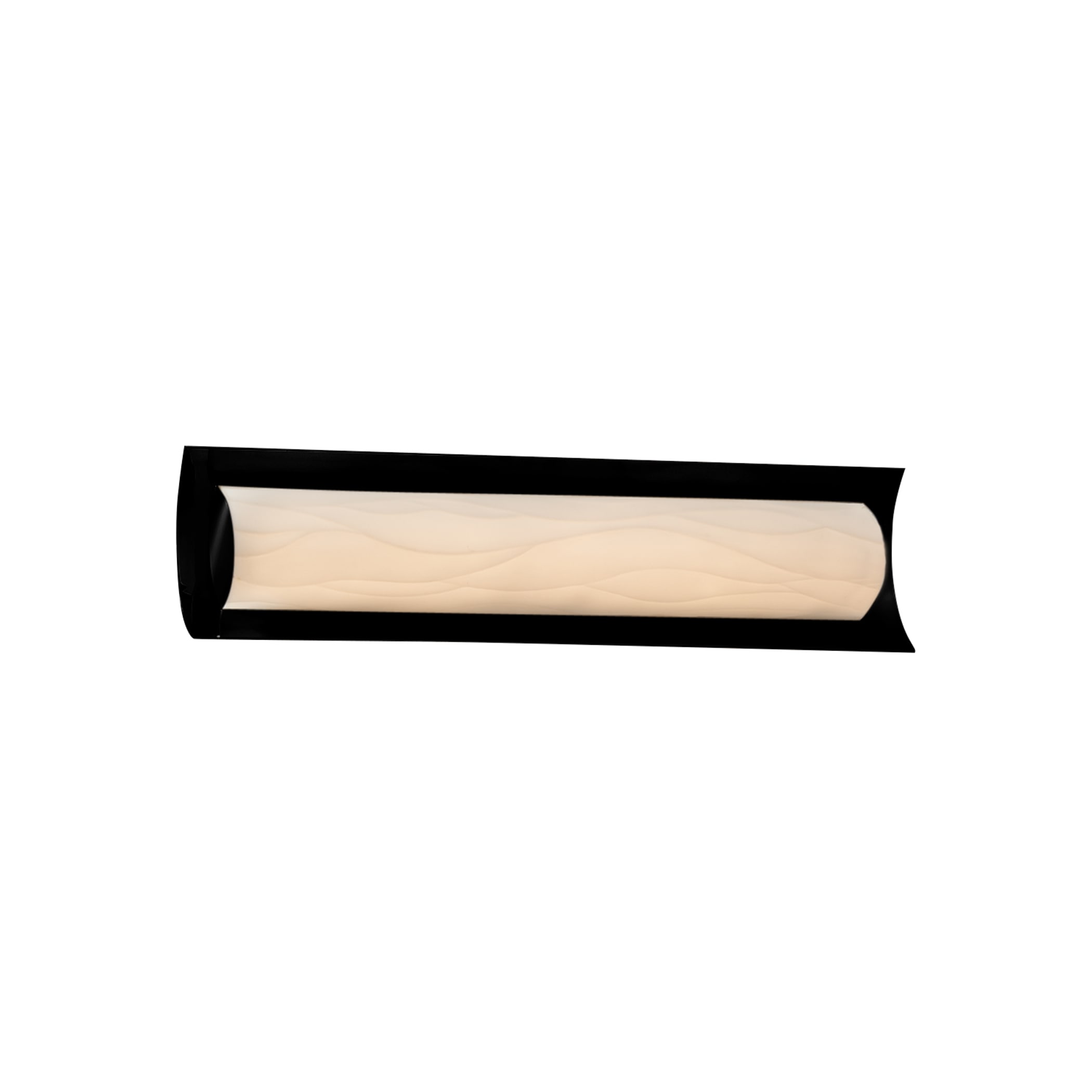 Justice Design Group PNA-8631-WAVE-MBLK Porcelina 21.5-in 1-Light Matte Black LED Transitional Vanity Light