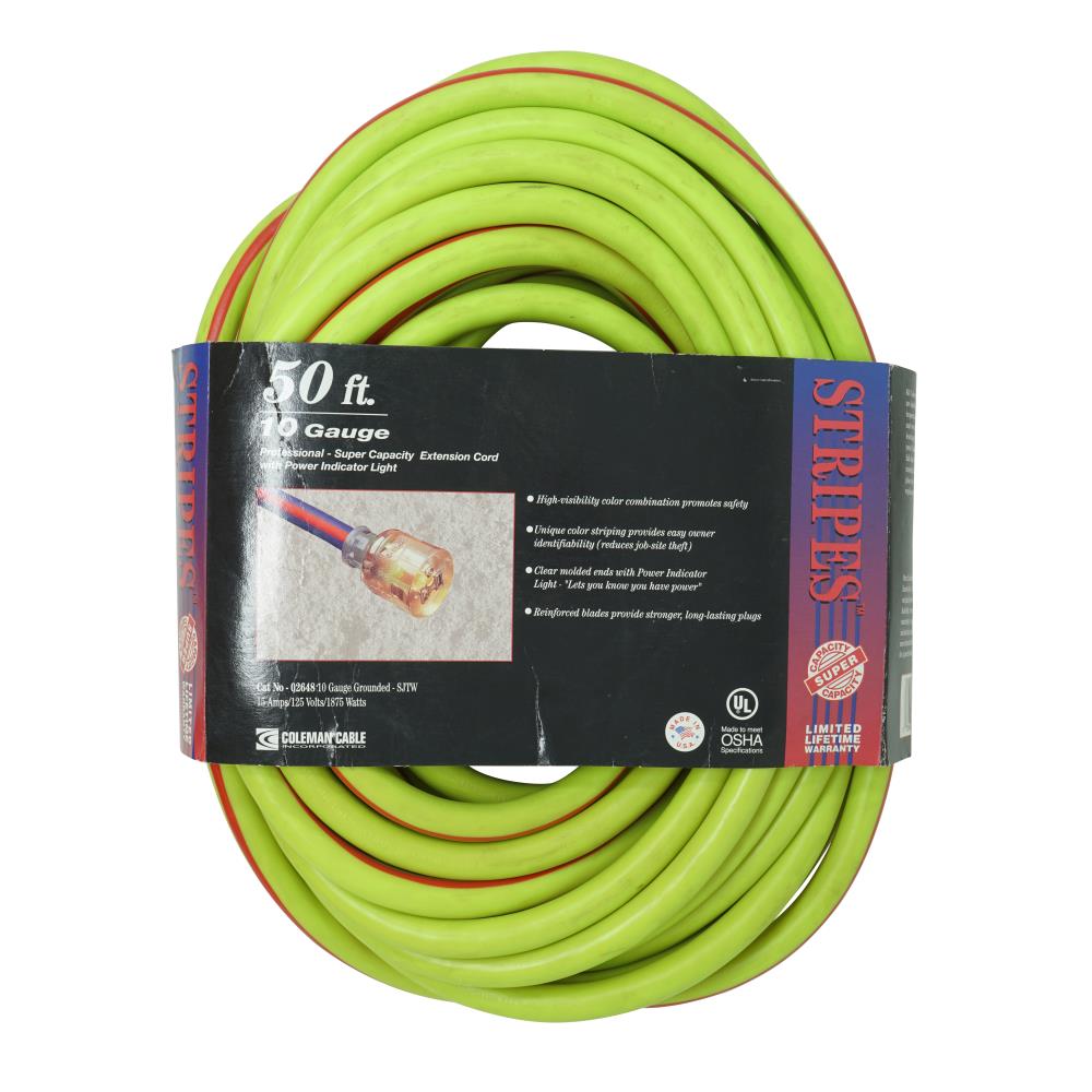 Southwire 25-ft 10/3-Prong Outdoor Sjtw Heavy Duty Lighted Extension Cord  in the Extension Cords department at