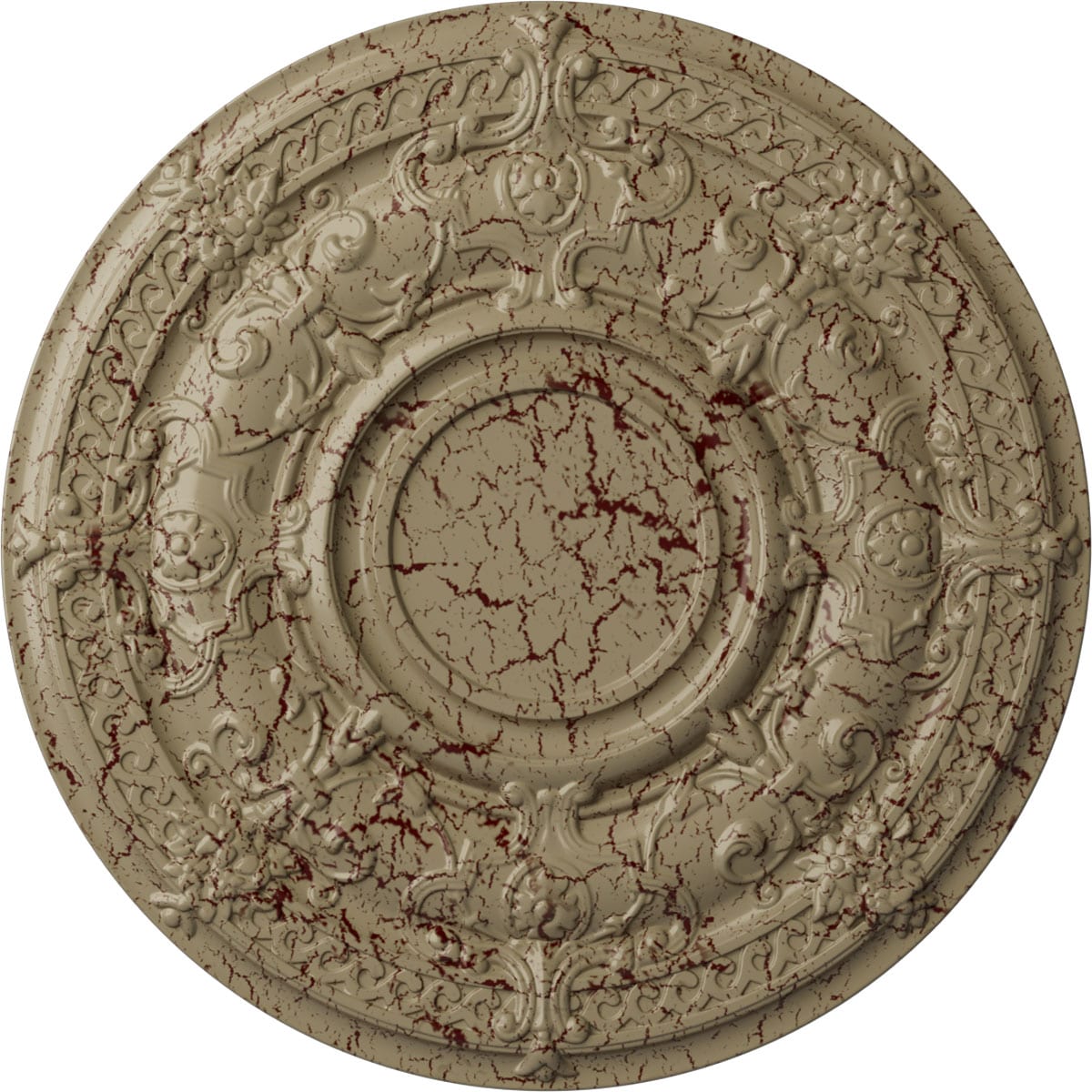 Ekena Millwork CM33DAGDC Dauphine 33.875-in W x 33.875-in L Painted Gobi Desert Crackle Polyurethane Whole Ceiling Medallion