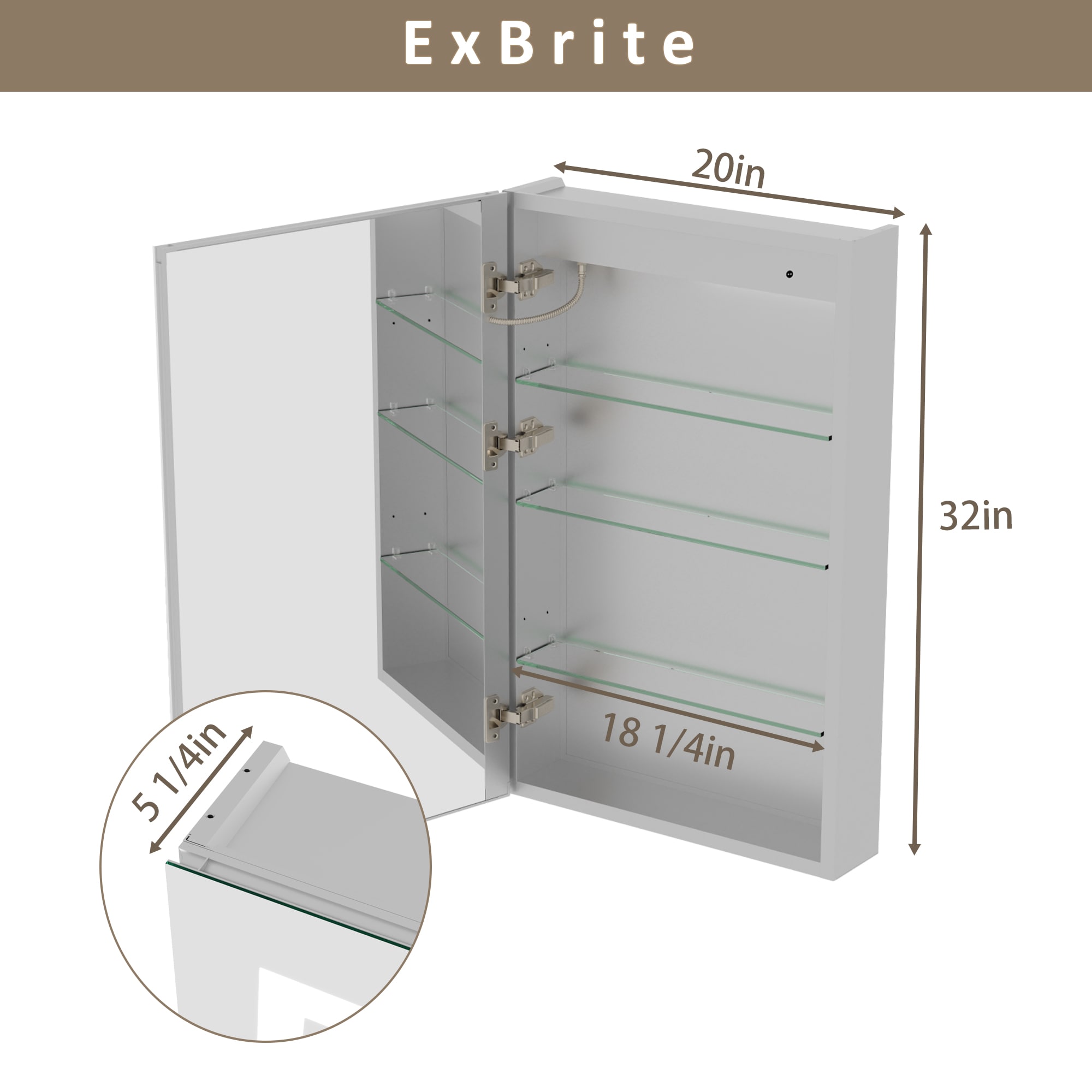 ExBrite EBMC2032V3LX Bathroom-Medicine-Cabinets - View #2