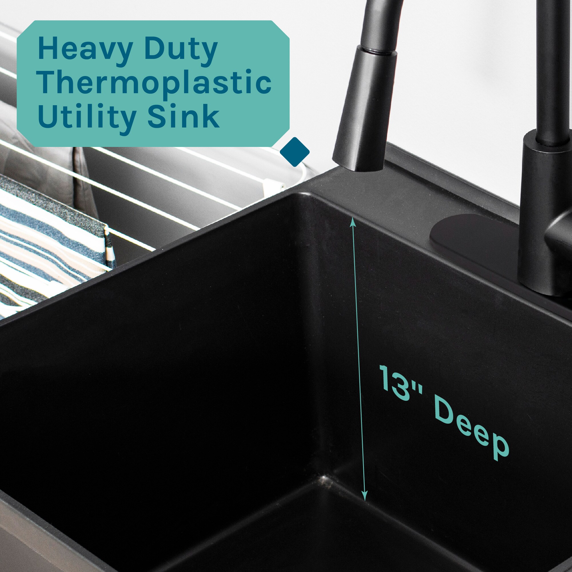 Cambridge Resources 040 US6507BLK Laundry-Tubs-Utility-Sinks - View #2