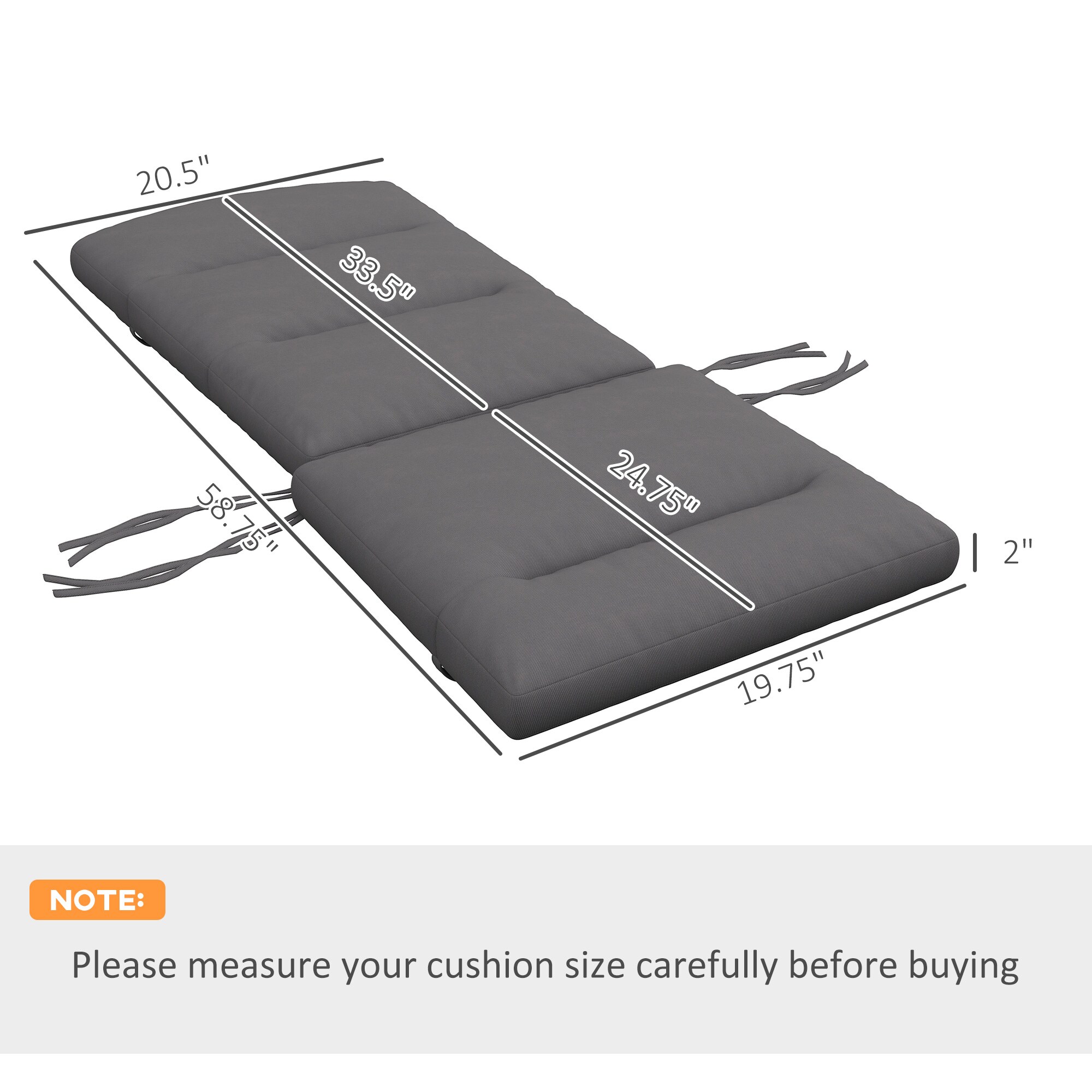 Outsunny 84G-222V01GY Patio-Furniture-Cushions - View #3