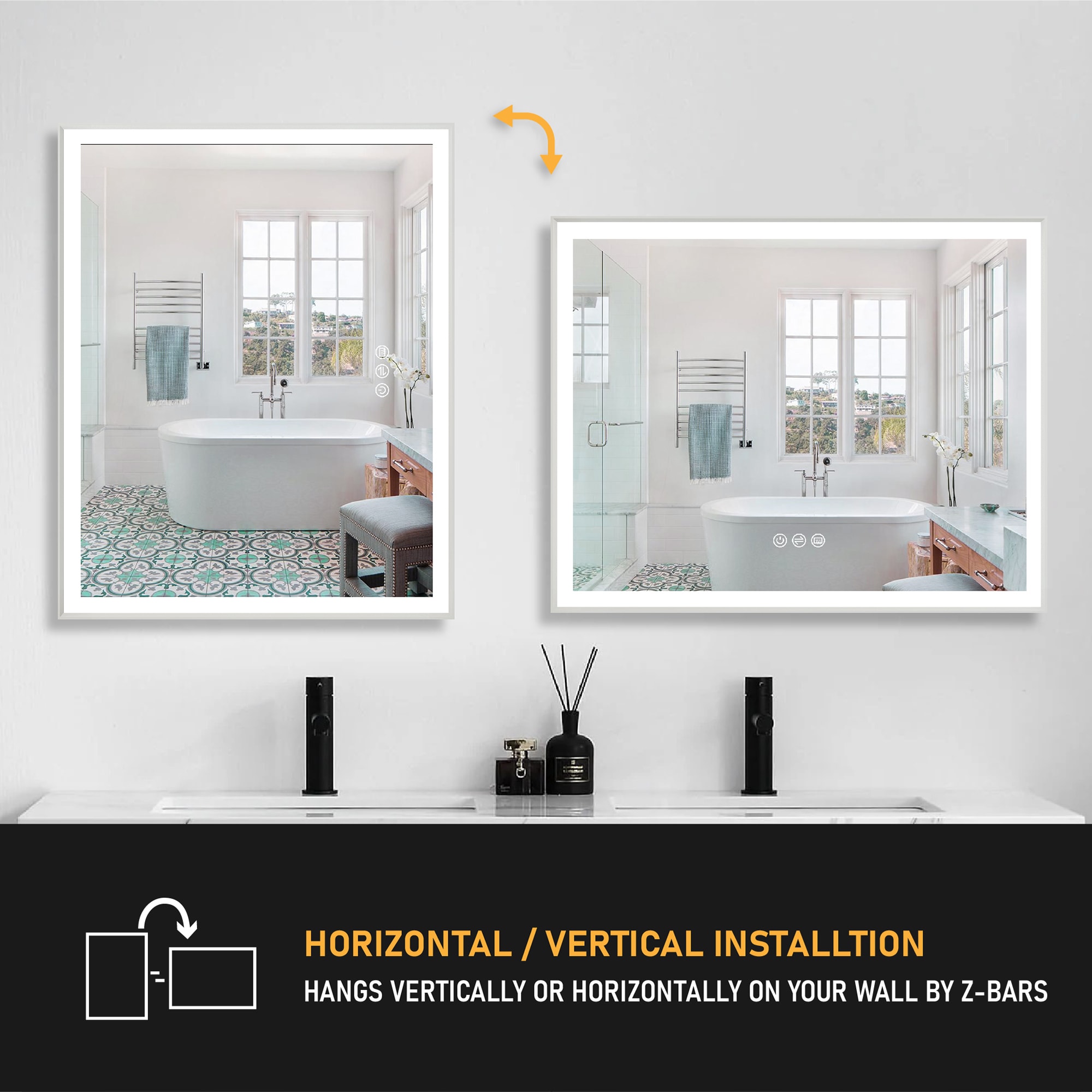 Forclover JSEX2436LM-3B Framed-Bath-Mirrors - View #6