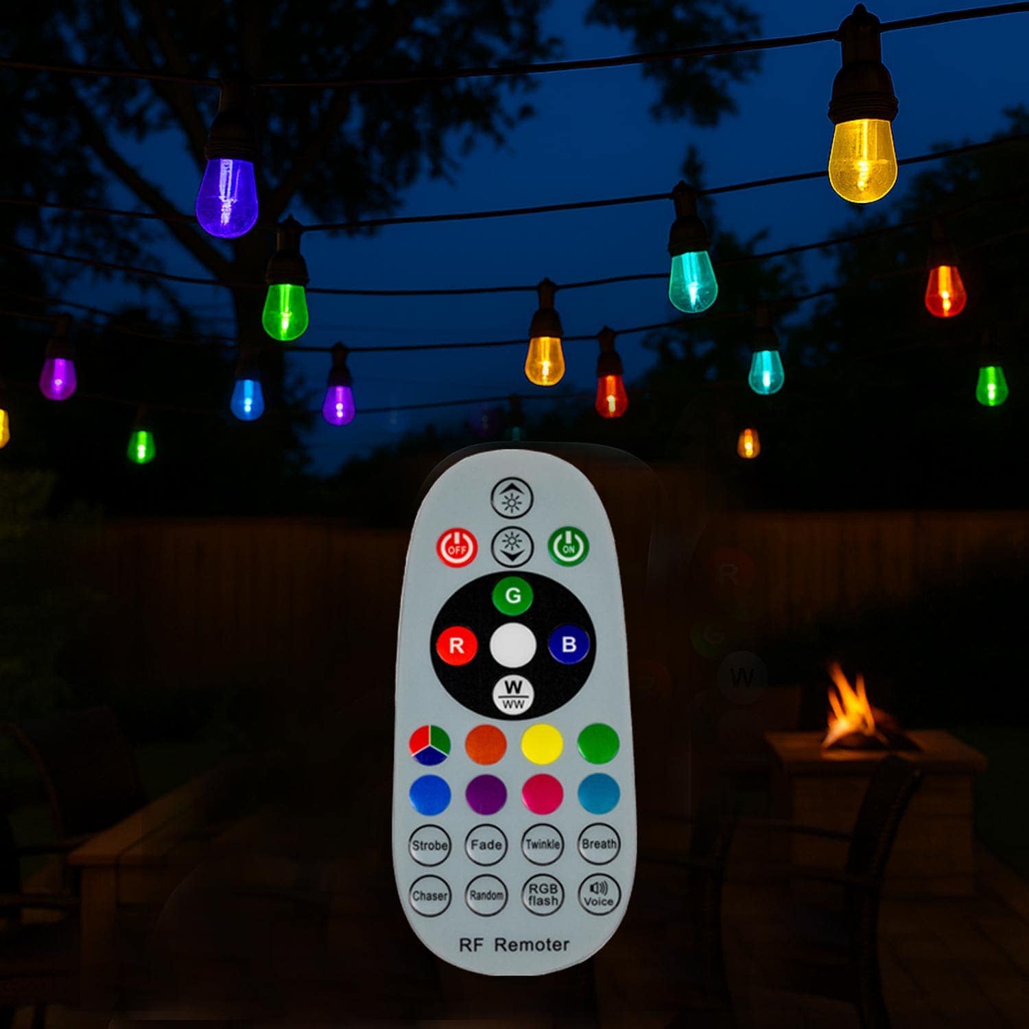 Novelty Lights S14-RGBWW-24-BK Patio-String-Lights - View #3