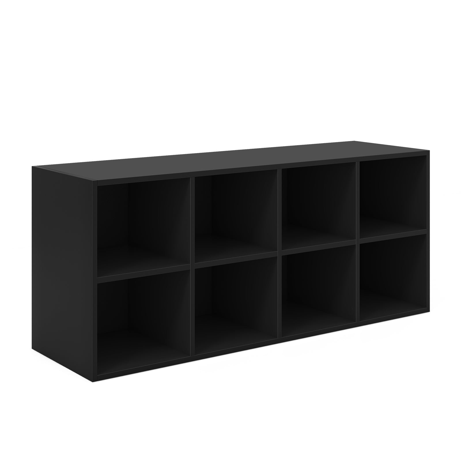 Boyel Living BL-JZ10258DK 8 Cubby Black Shoe Bench with 500 LB Capacity Storage Organizer and Seat